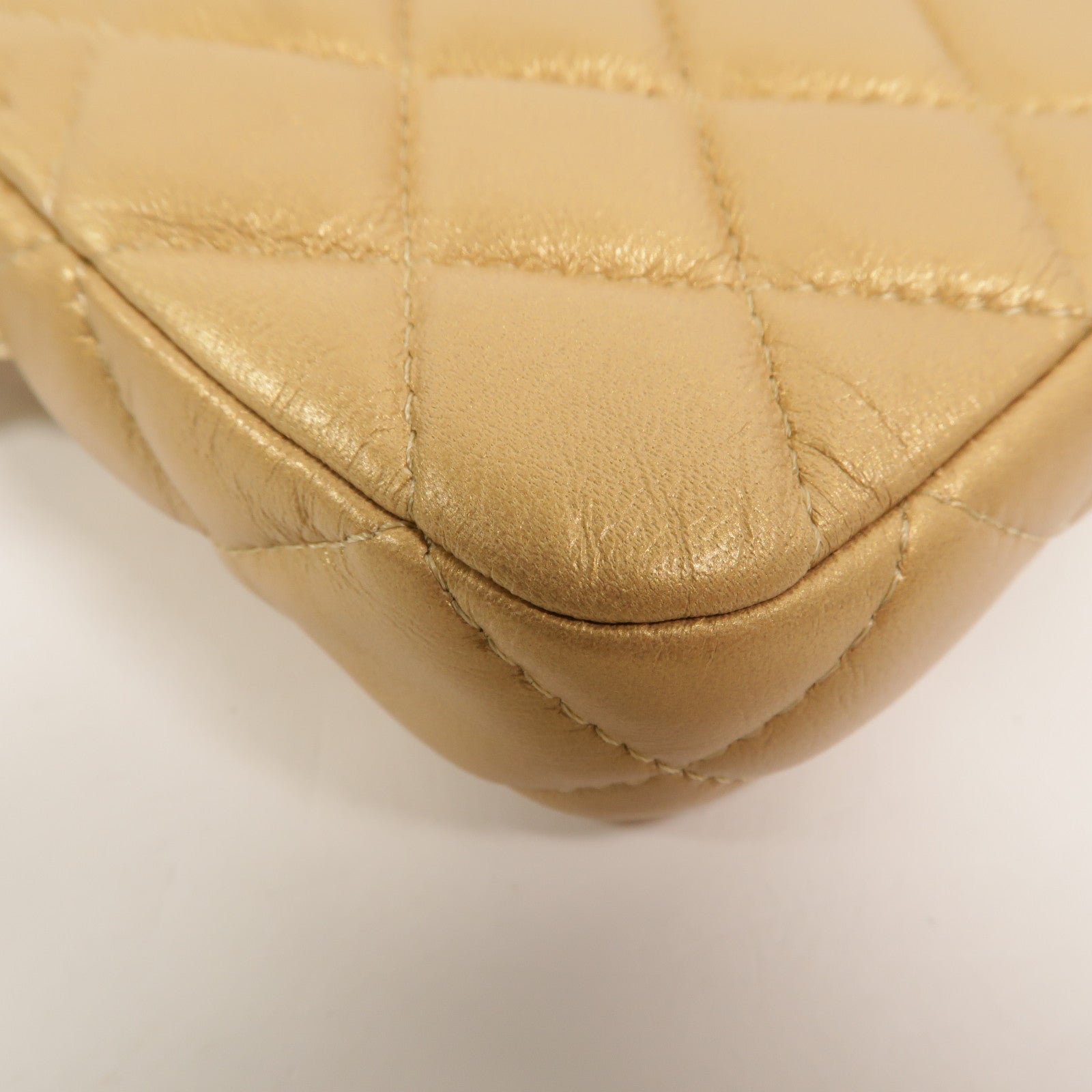 CHANEL 羊皮皮革Double Zip Clutch Bag鏈帶肩背袋