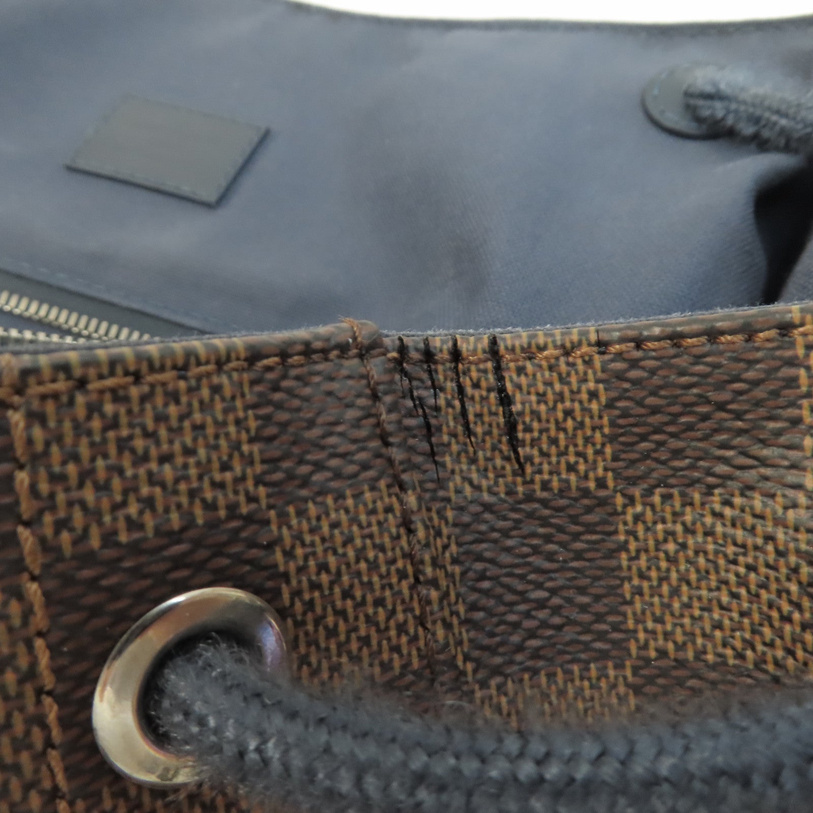 LOUIS VUITTON Damier Runner Damier Ebene金扣背包啡色