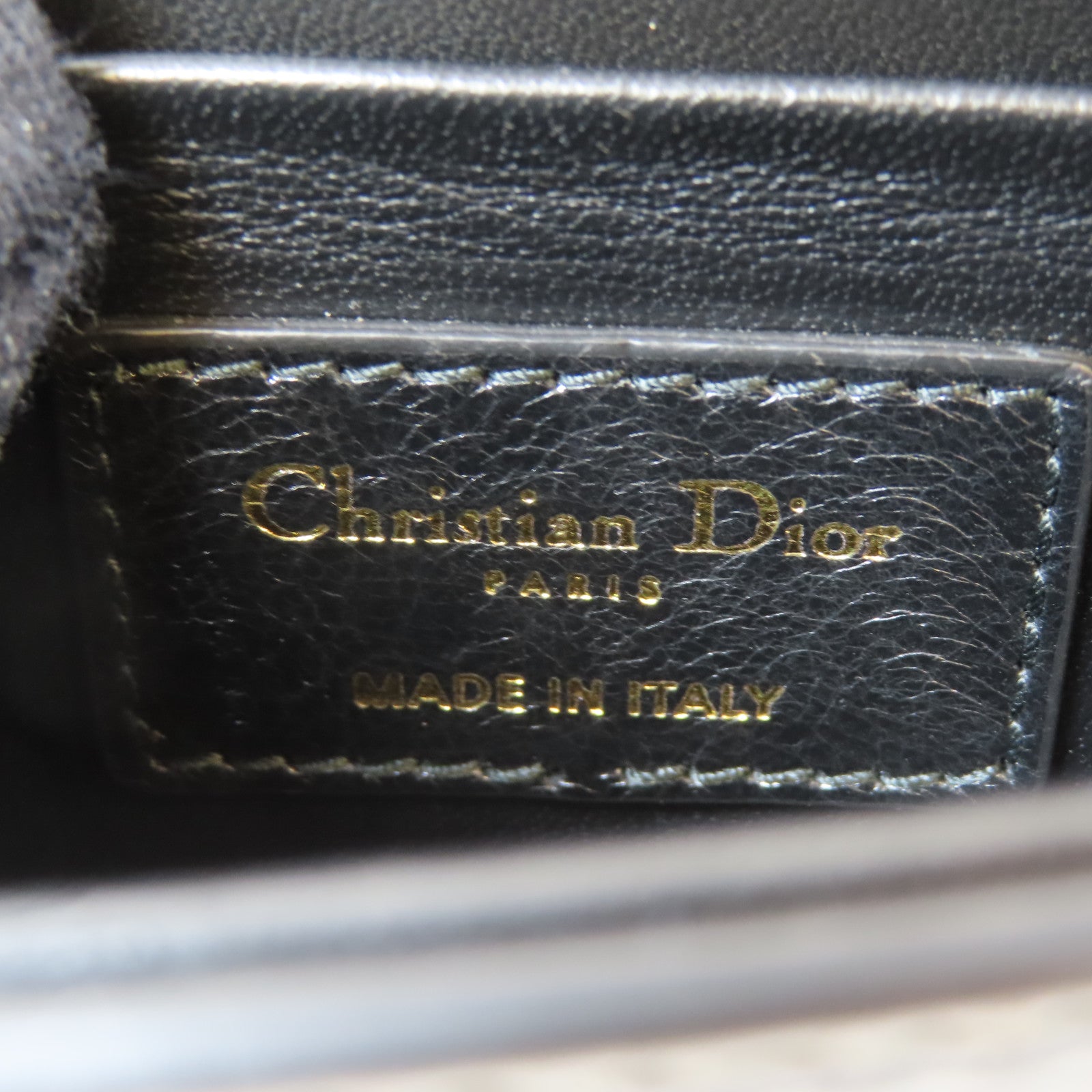 Dior 牛皮皮革Mini Montaigne金扣肩背袋黑色