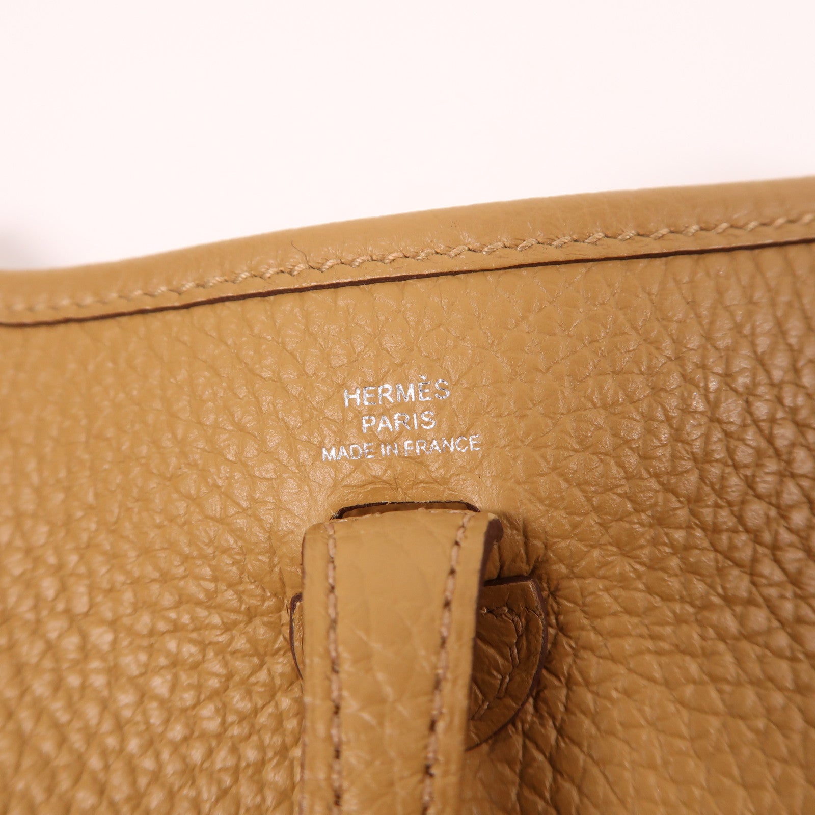 HERMES Clemence皮革Evelyne TPM銀扣肩背袋啡色