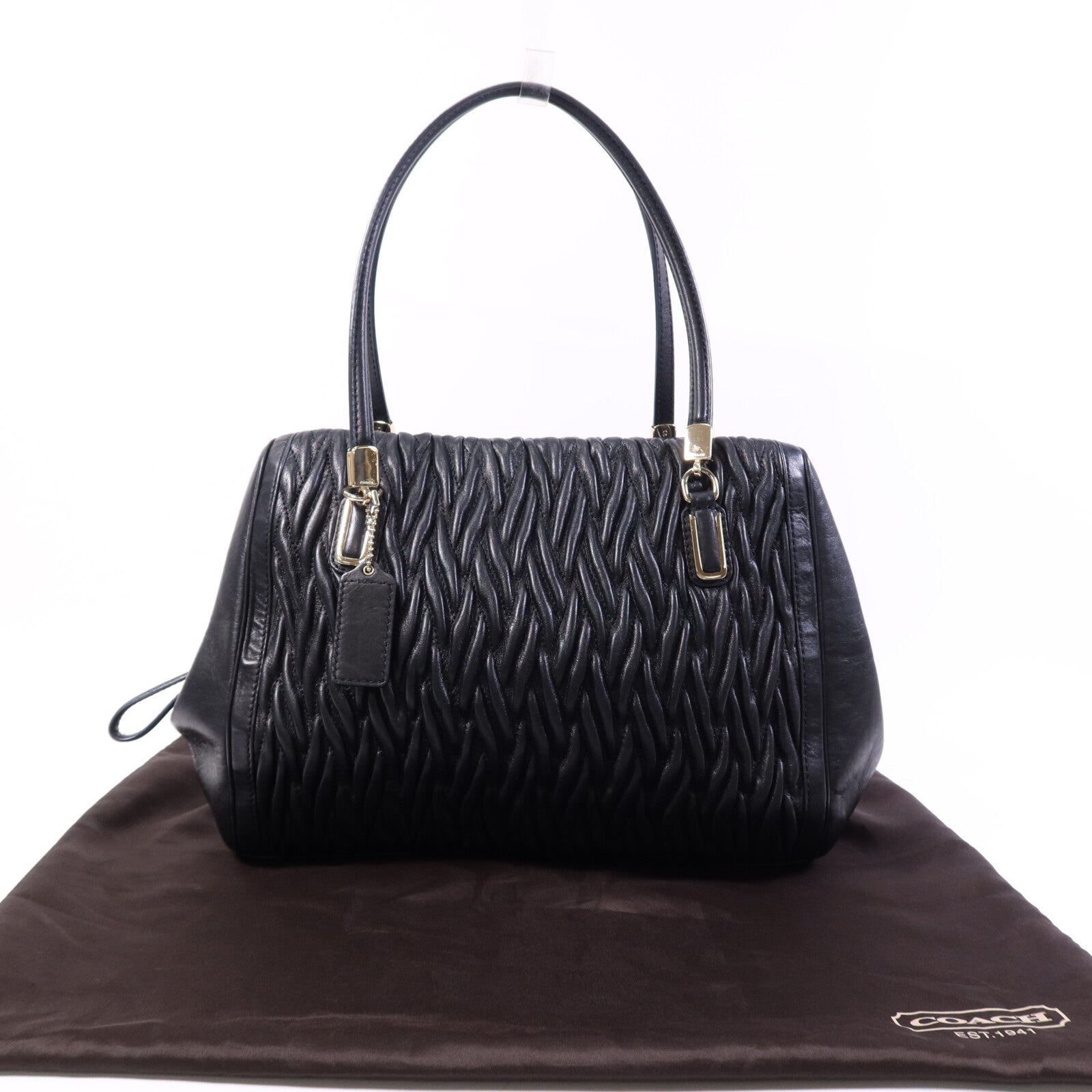 COACH 牛皮皮革Madison Gathered金扣肩背袋