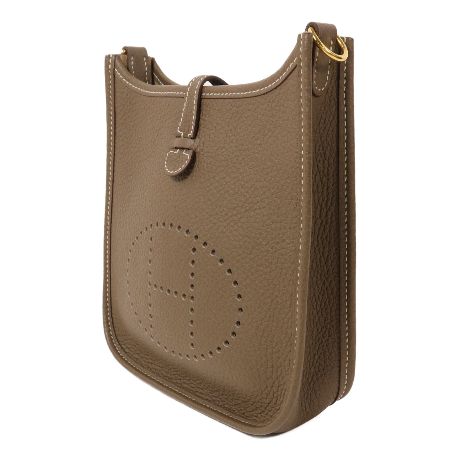 HERMES Clemence皮革Evelyne TPM肩背袋Etoupe