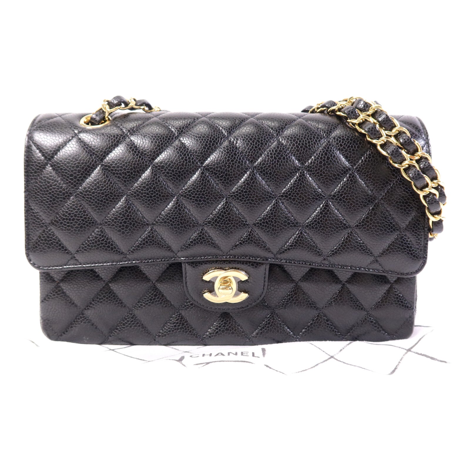 CHANEL 牛皮皮革Classic 25金扣鏈帶肩背袋