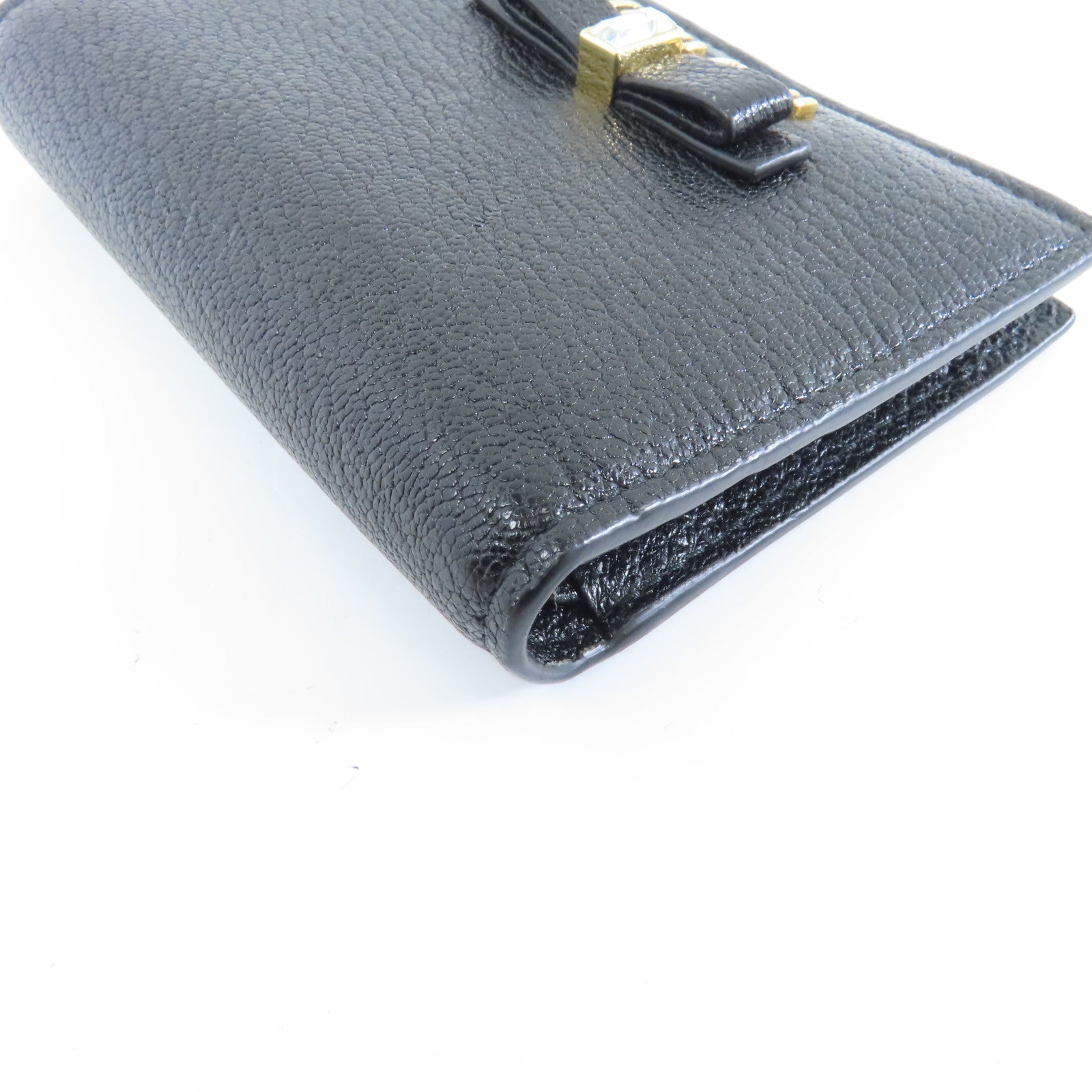 Miu Miu 牛皮皮革Wallet金扣錢包黑色