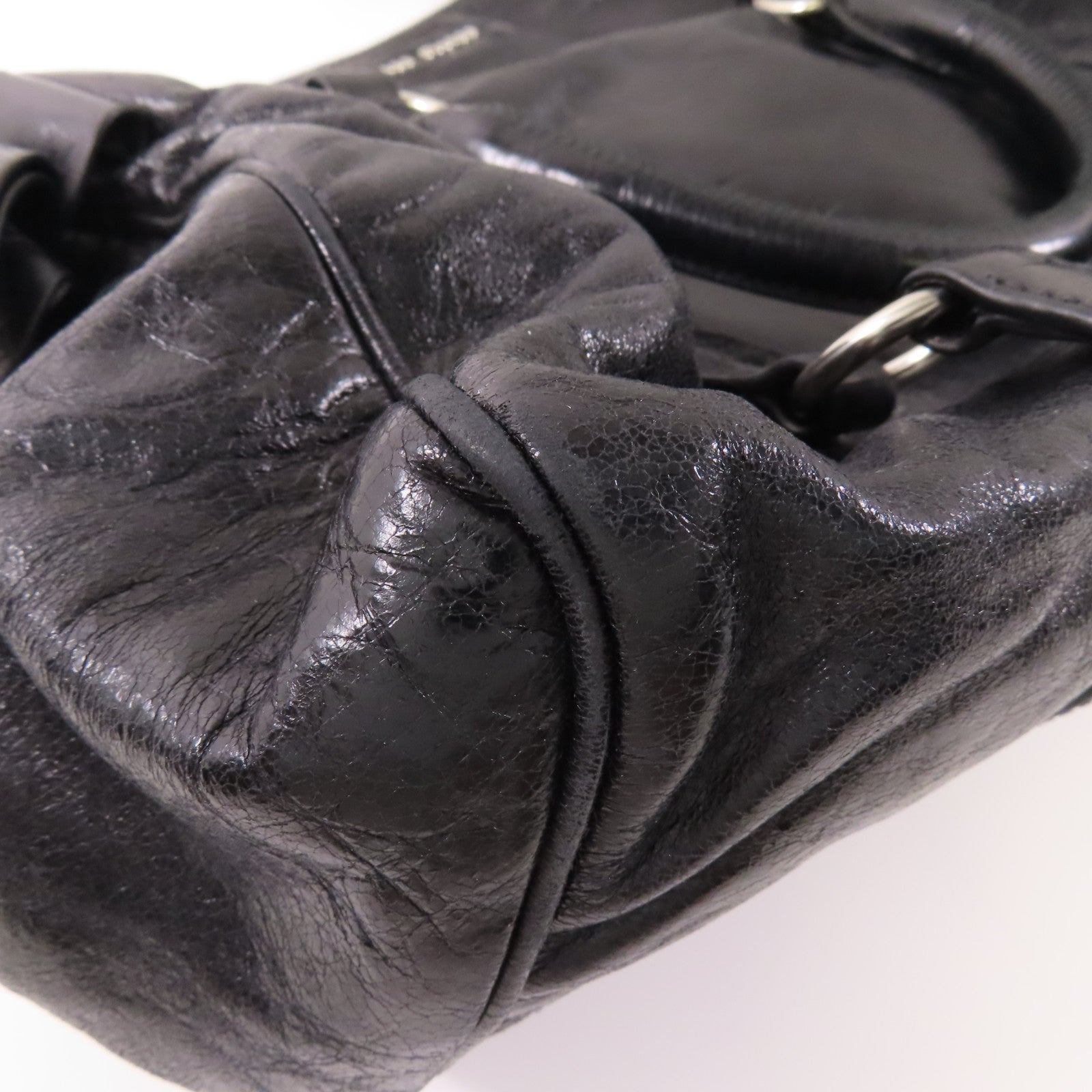 Miu Miu 牛皮皮革Shoulder Bag銀扣手挽肩背兩用袋