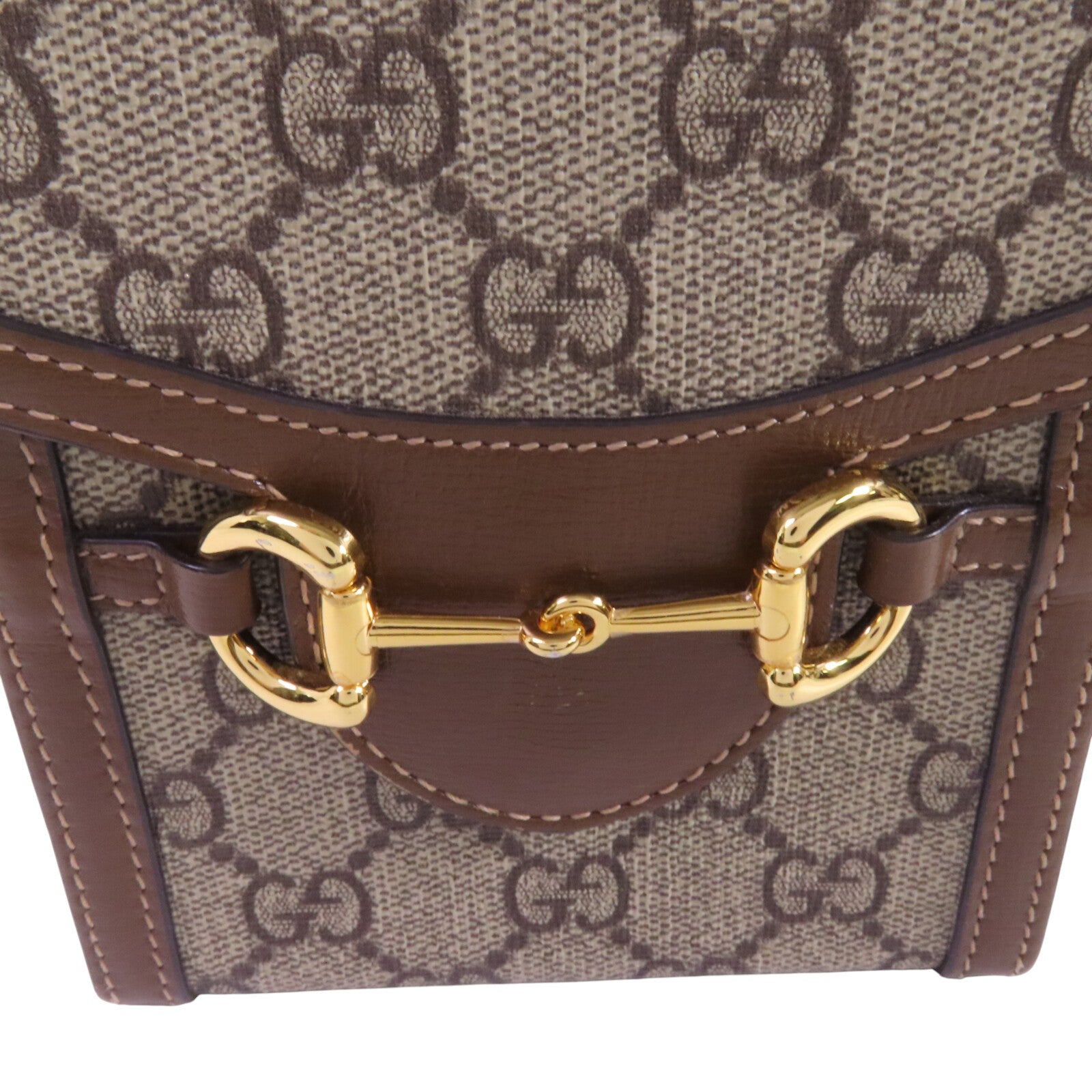 GUCCI 塗層帆布Horsebit 1955 Mini金扣肩背袋