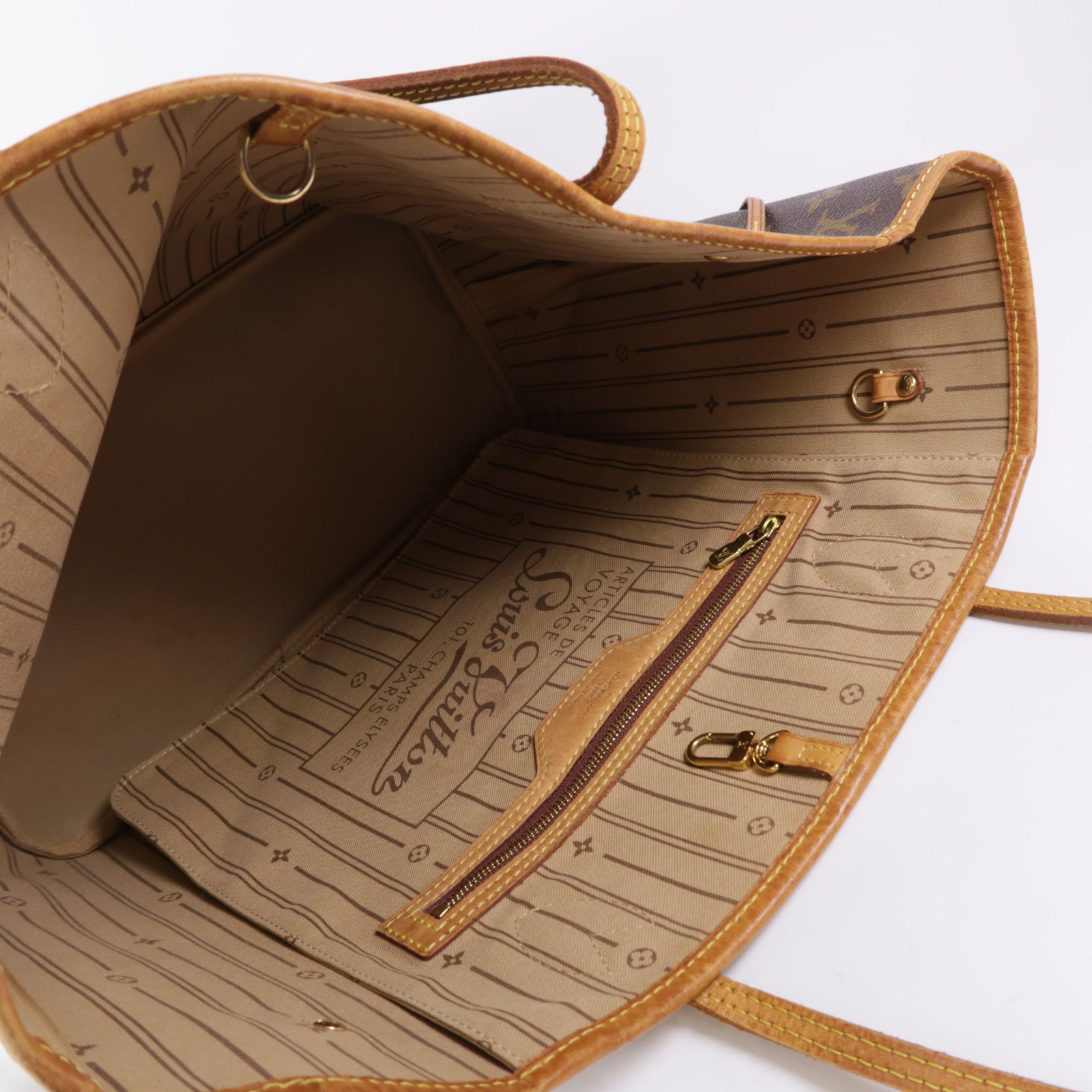 LOUIS VUITTON Monogram Neverfull MM金扣手挽袋