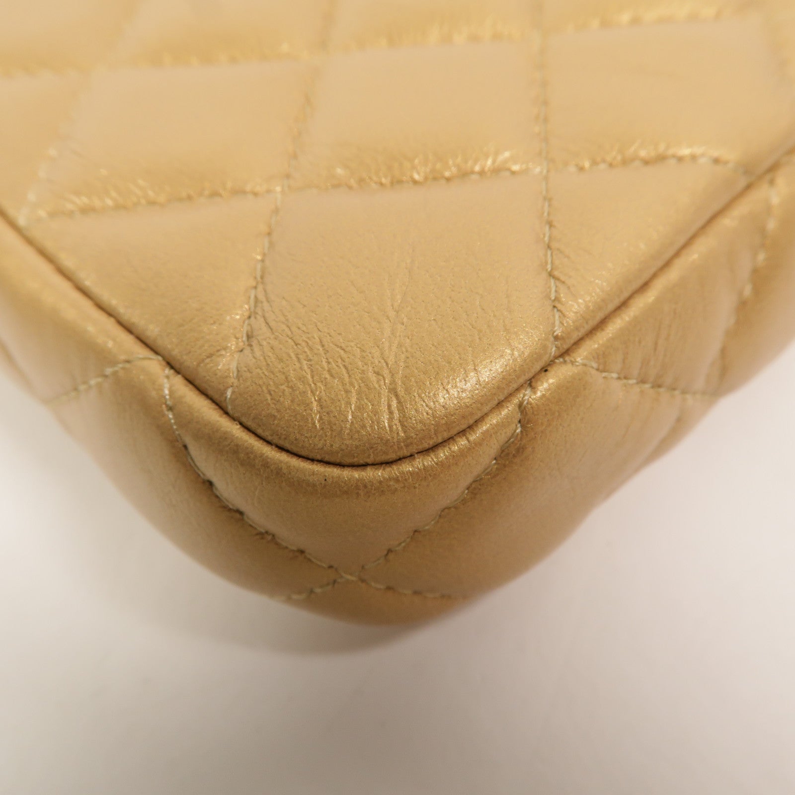 CHANEL 羊皮皮革Double Zip Clutch Bag鏈帶肩背袋