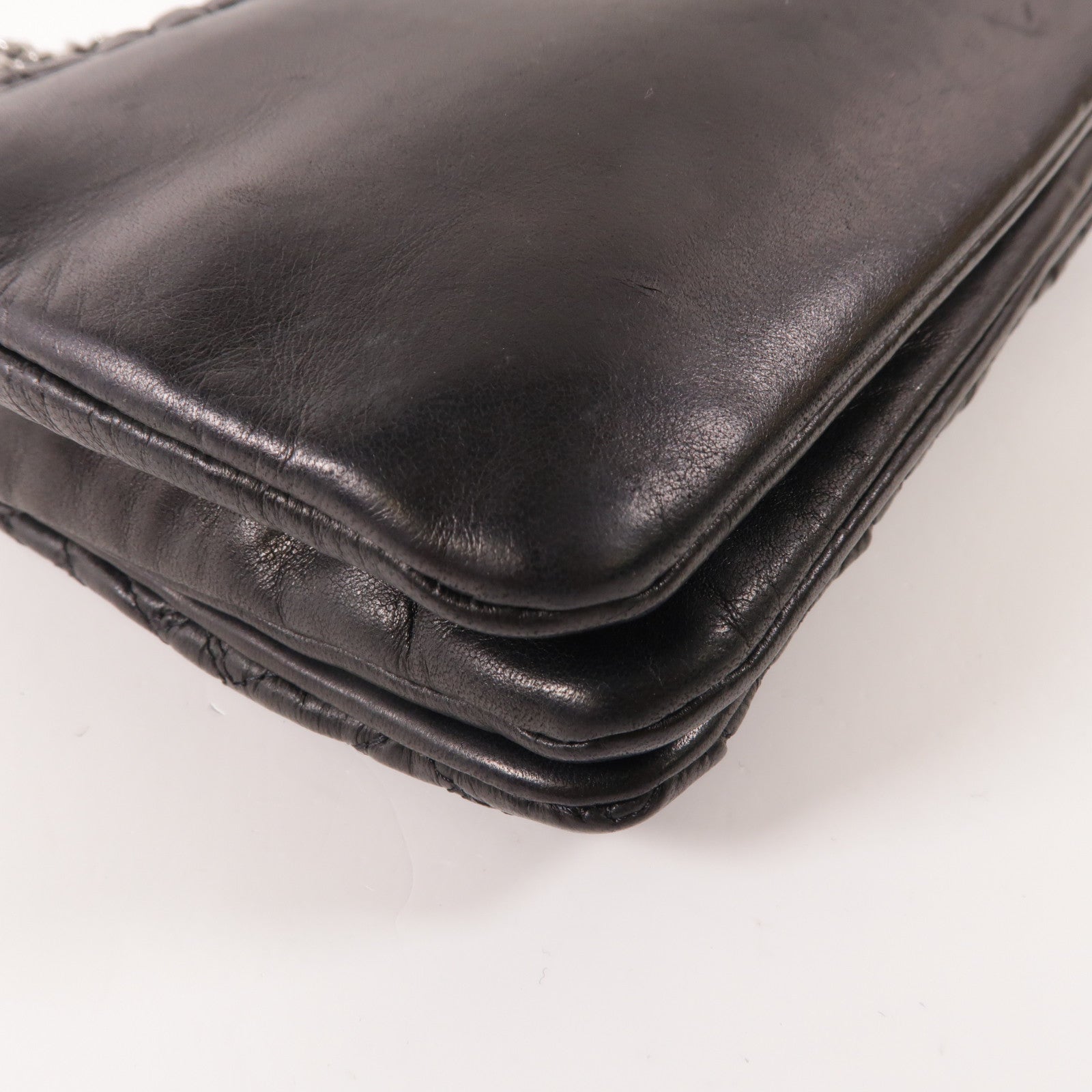 CHANEL 牛皮皮革Shoulder Bag銀扣鏈帶肩背袋