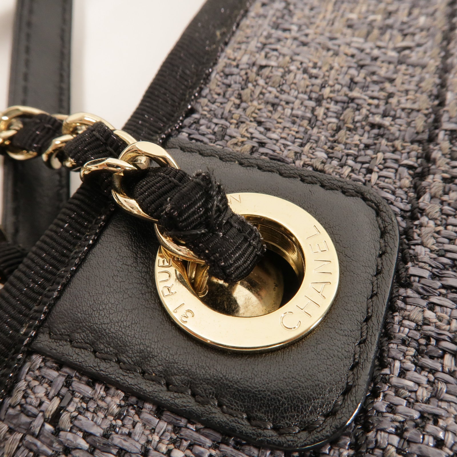 CHANEL 帆布Deauville Tote肩背袋