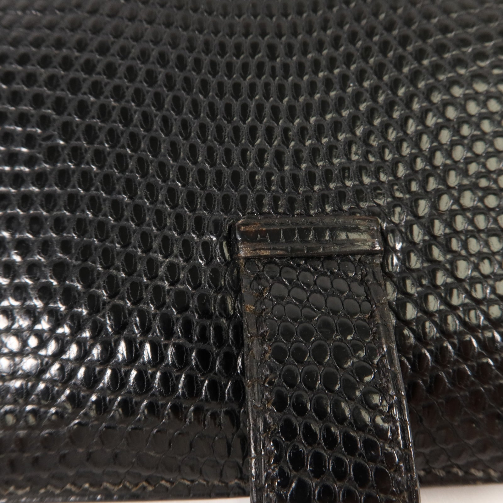 HERMES 蜥蝪皮革Bearn Long Wallet長錢包Noir