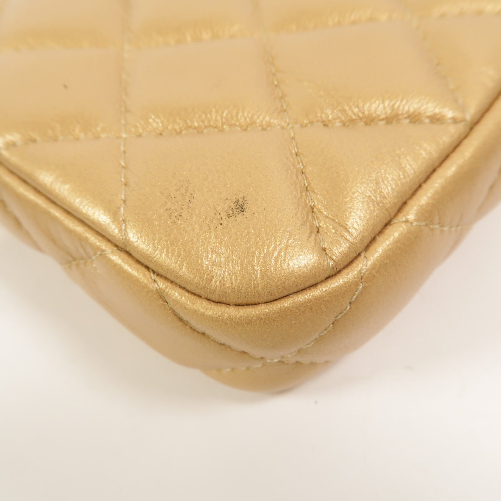 CHANEL 羊皮皮革Double Zip Clutch Bag鏈帶肩背袋