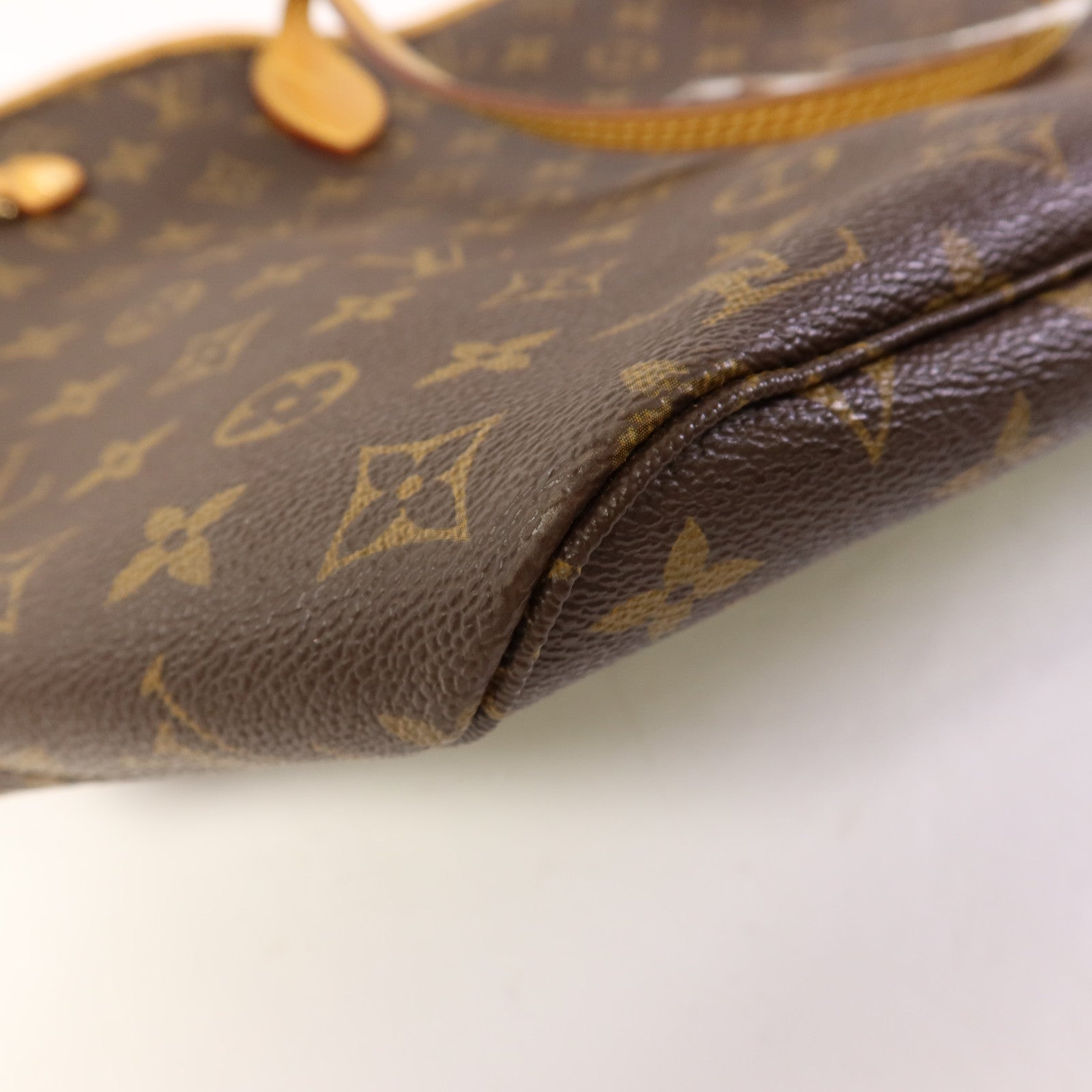 LOUIS VUITTON Monogram Neverfull MM金扣手挽袋
