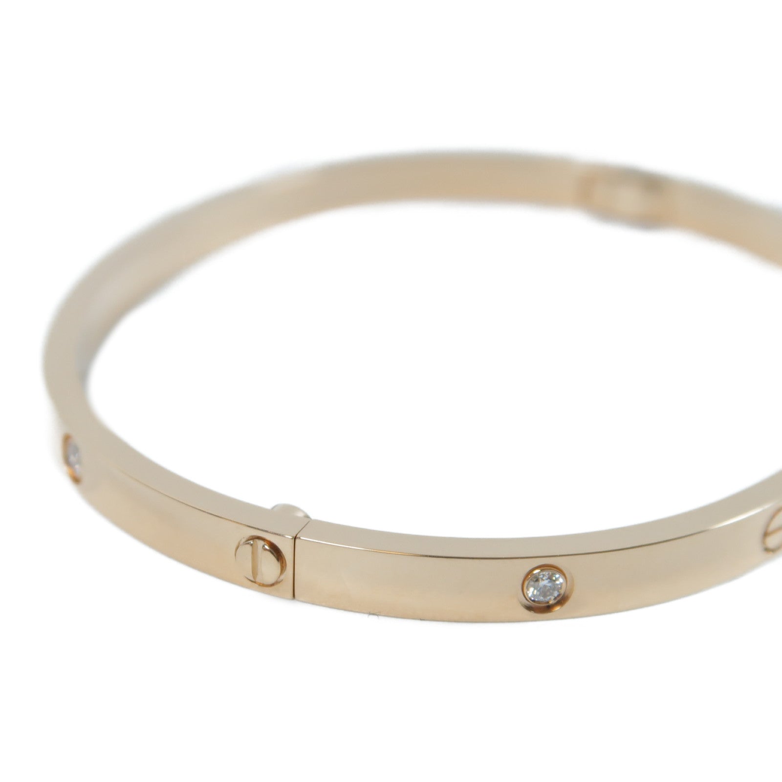 CARTIER 【激減優惠】18K玫瑰金Love Bracelet 6p Diamonds 0.15ct鑽石手鐲Cartier#17