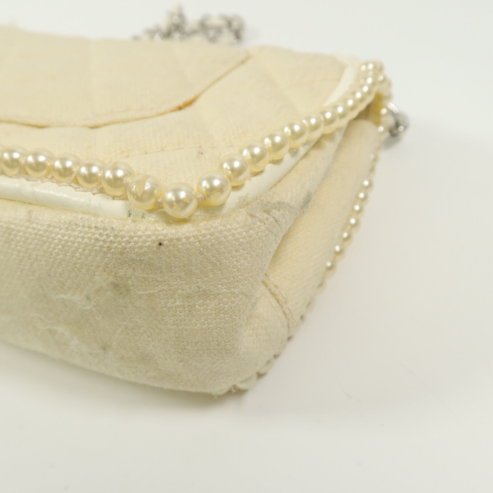 CHANEL 帆布Chain Shoulder Bag鏈帶肩背袋