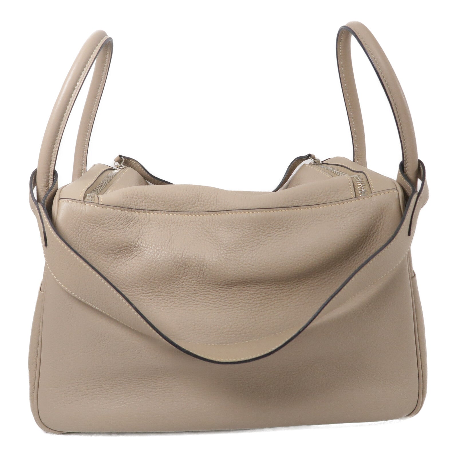 HERMES Clemence皮革Lindy 34手挽肩背兩用袋Gris Tourterelle