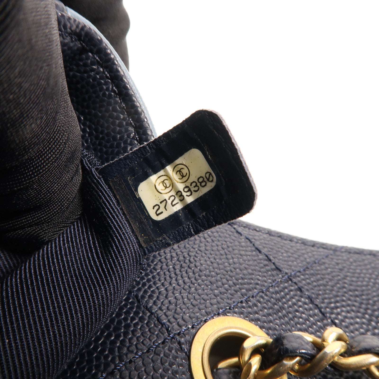 CHANEL 牛皮皮革Chain Shoulder金扣鏈帶肩背袋