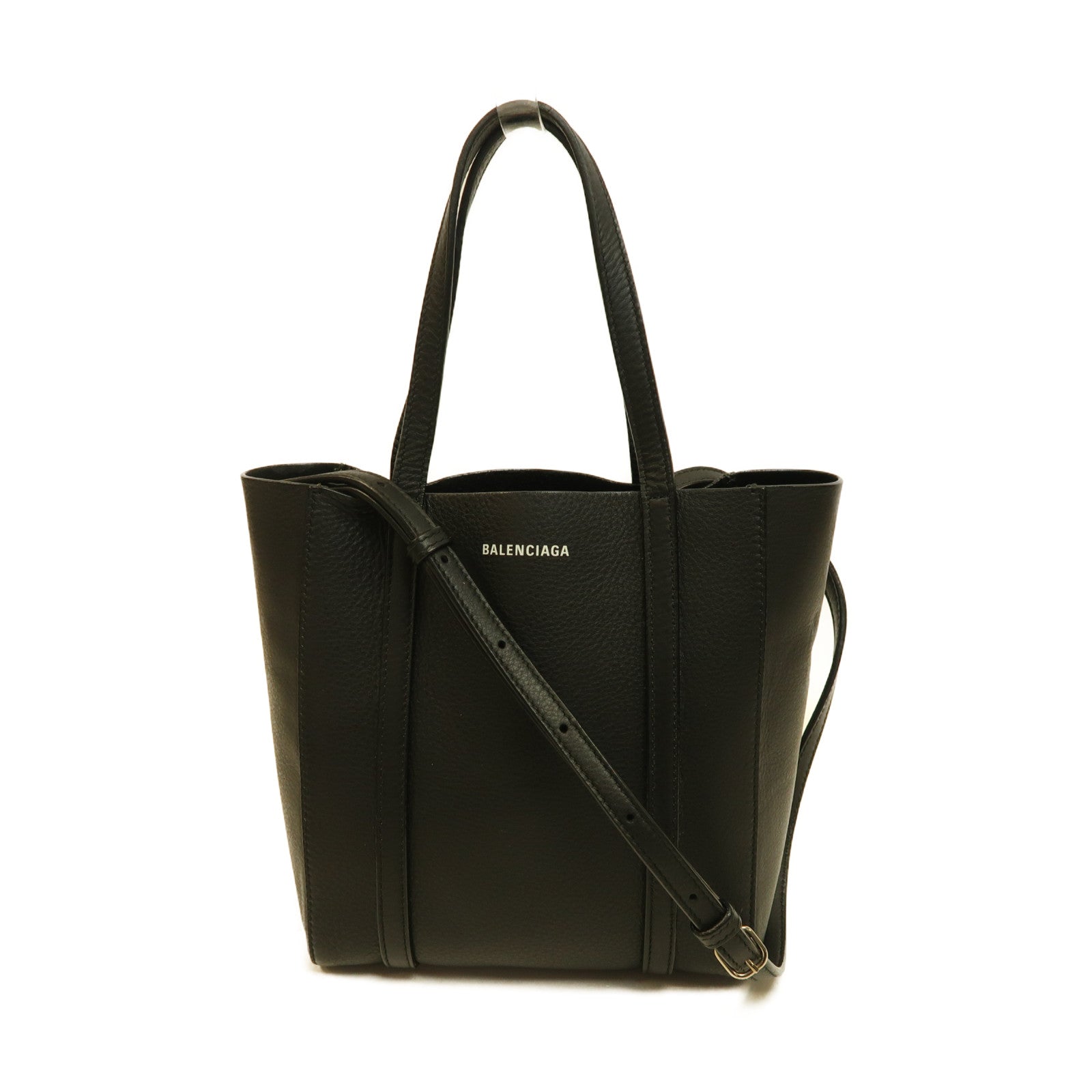BALENCIAGA 【激減優惠】牛皮皮革Everyday Tote銀扣手挽肩背兩用袋黑色