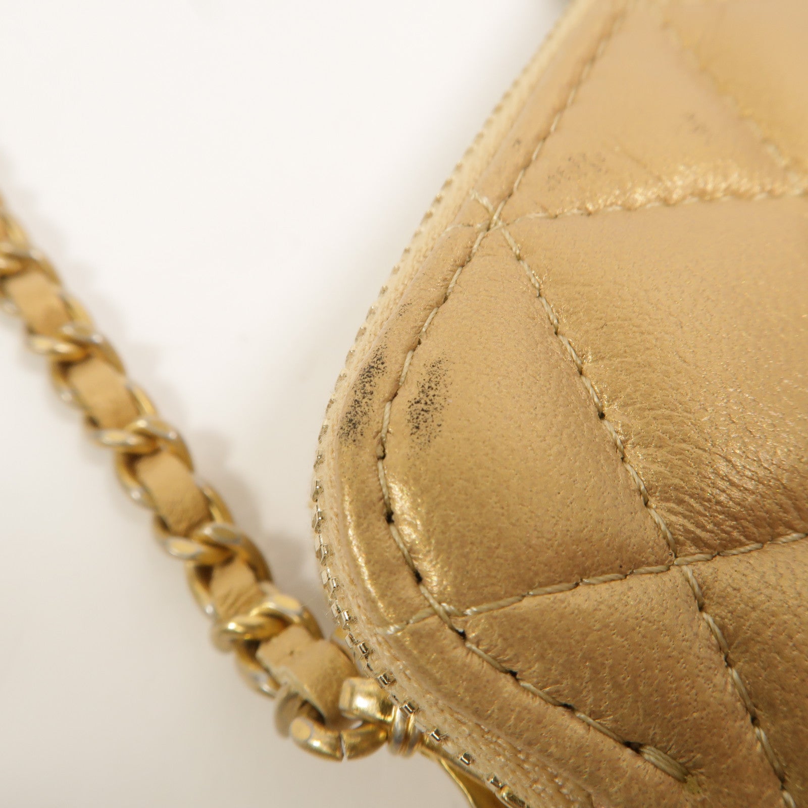 CHANEL 羊皮皮革Double Zip Clutch Bag鏈帶肩背袋