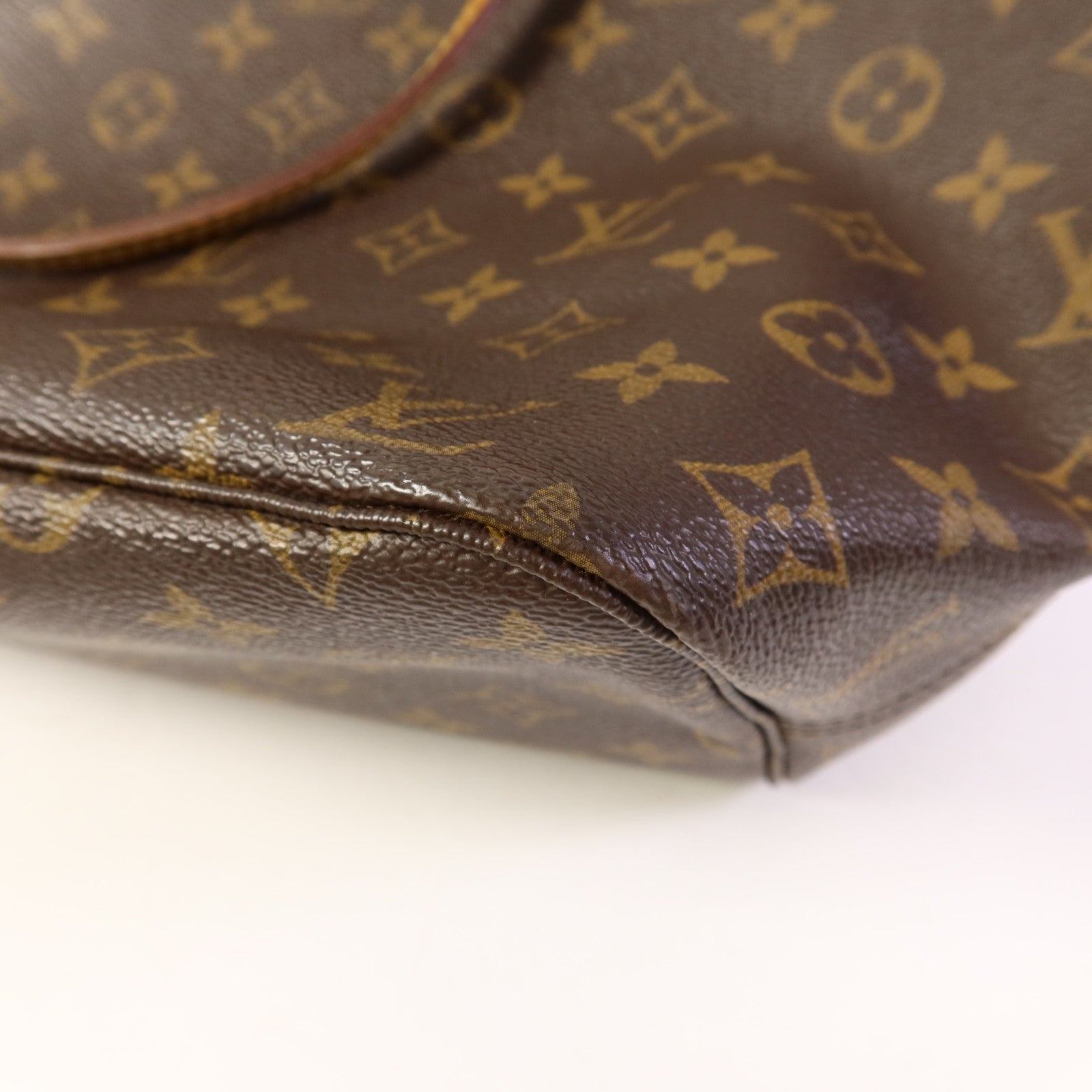 LOUIS VUITTON Monogram Neverfull MM金扣手挽袋