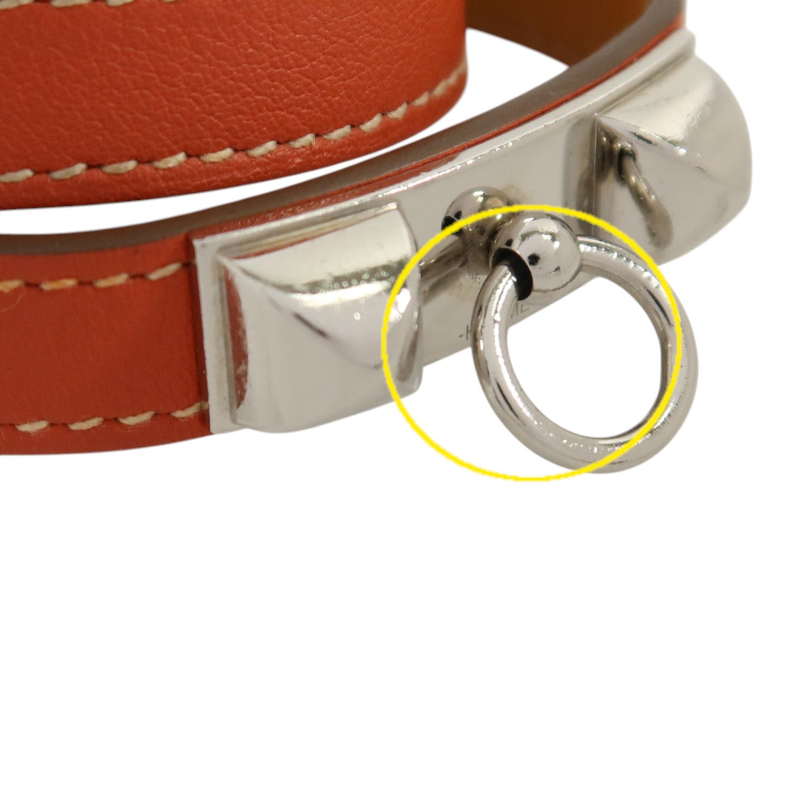 HERMES Swift皮革Rivale Double Tour Bracelet銀扣手鏈