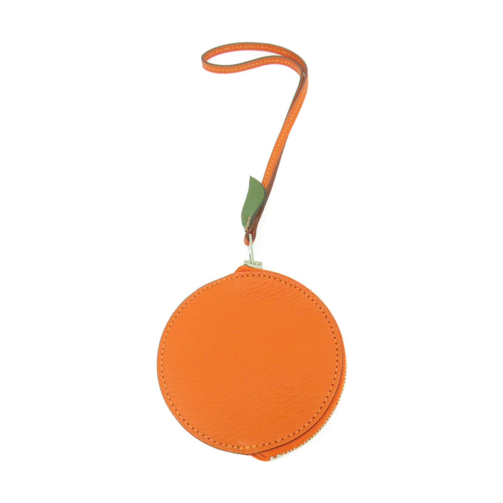 HERMES 【激減優惠】Myzore山羊皮革Tutti Frutti Orange銀扣掛飾橙色