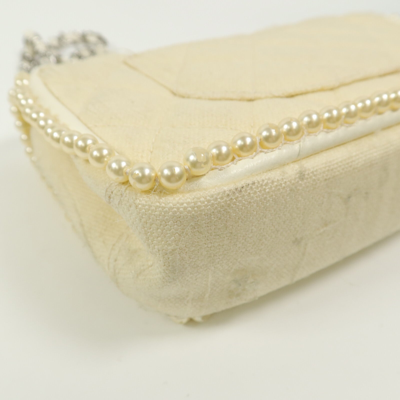 CHANEL 帆布Chain Shoulder Bag鏈帶肩背袋