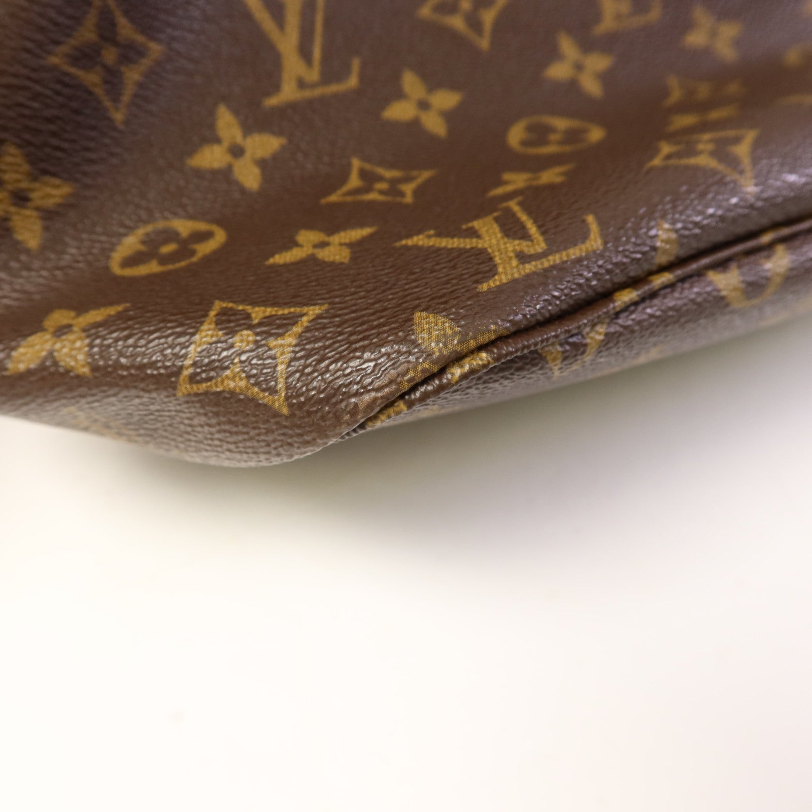 LOUIS VUITTON Monogram Neverfull MM金扣手挽袋