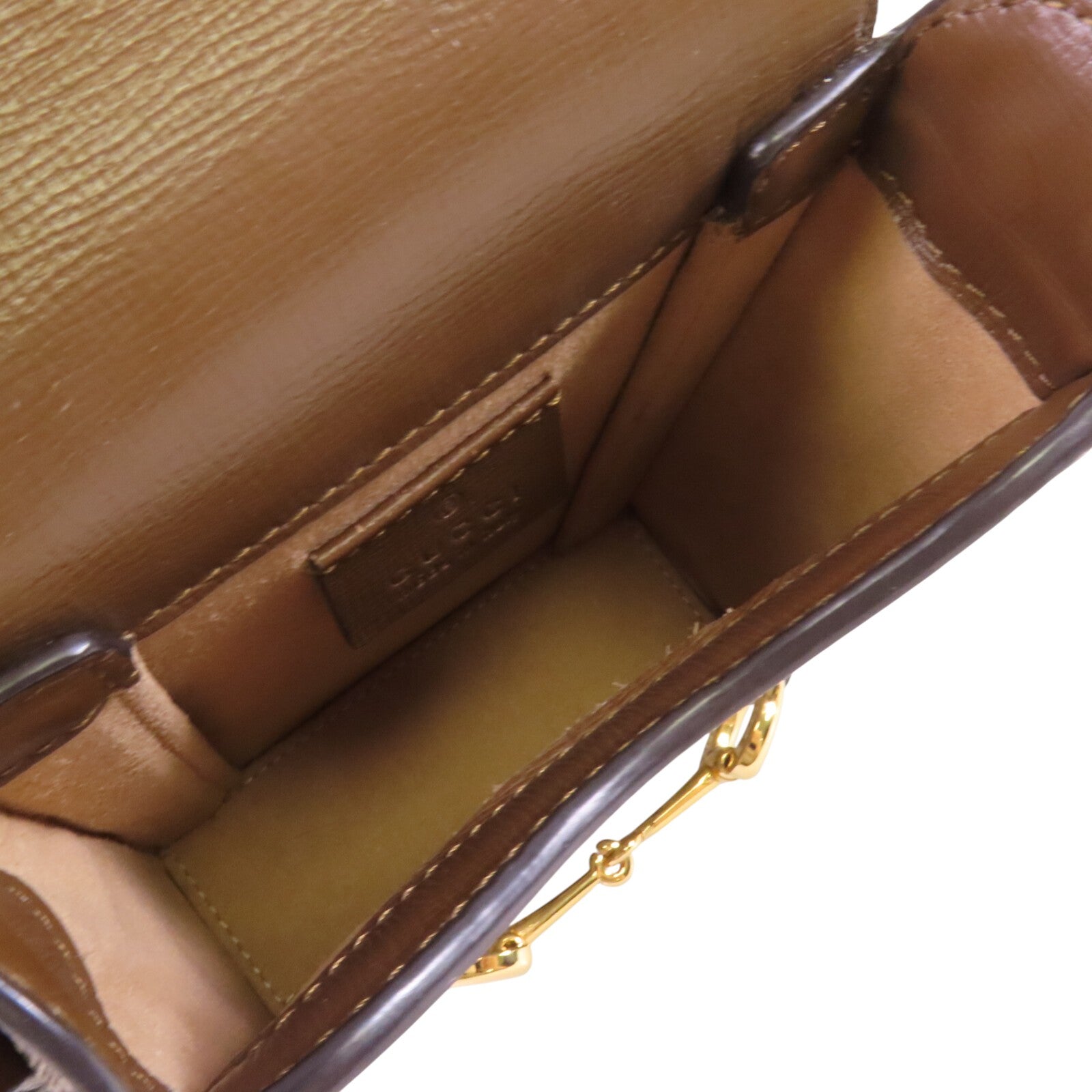 GUCCI 塗層帆布Horsebit 1955 Mini金扣肩背袋