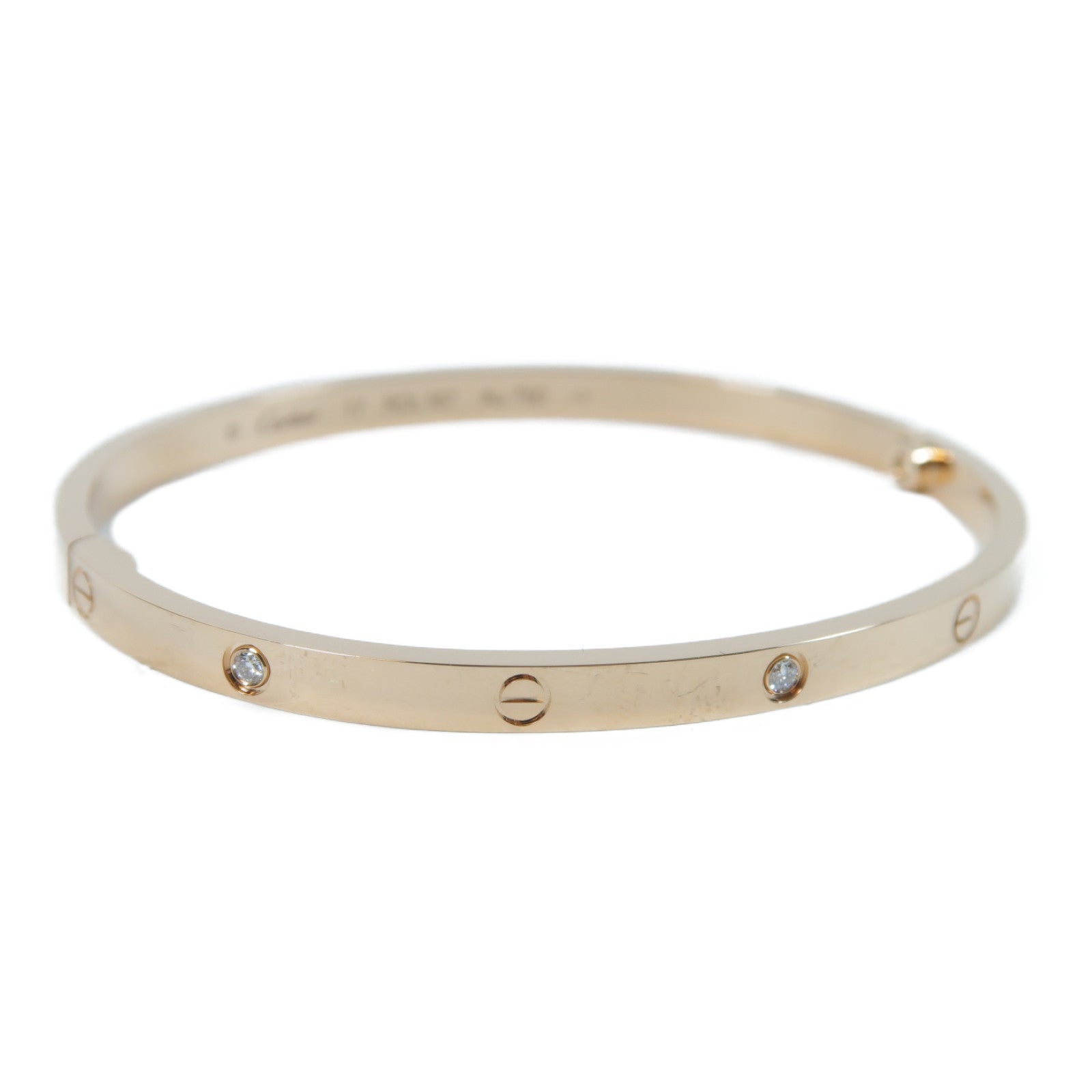 CARTIER 【激減優惠】18K玫瑰金Love Bracelet 6p Diamonds 0.15ct鑽石手鐲Cartier#17