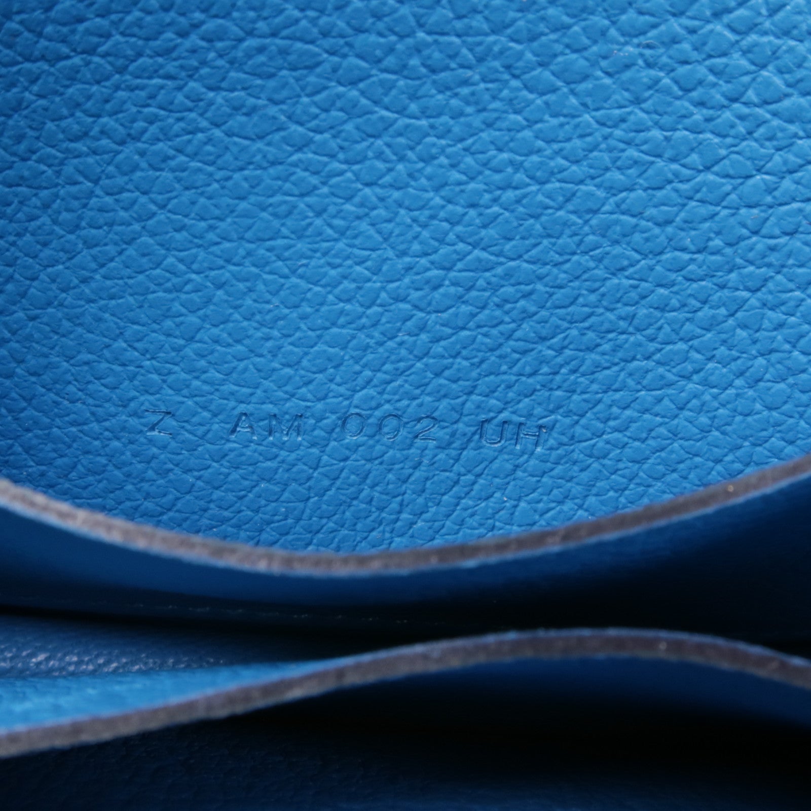 HERMES GHW Roulis Slim Wallet Evercolor Leather Blue