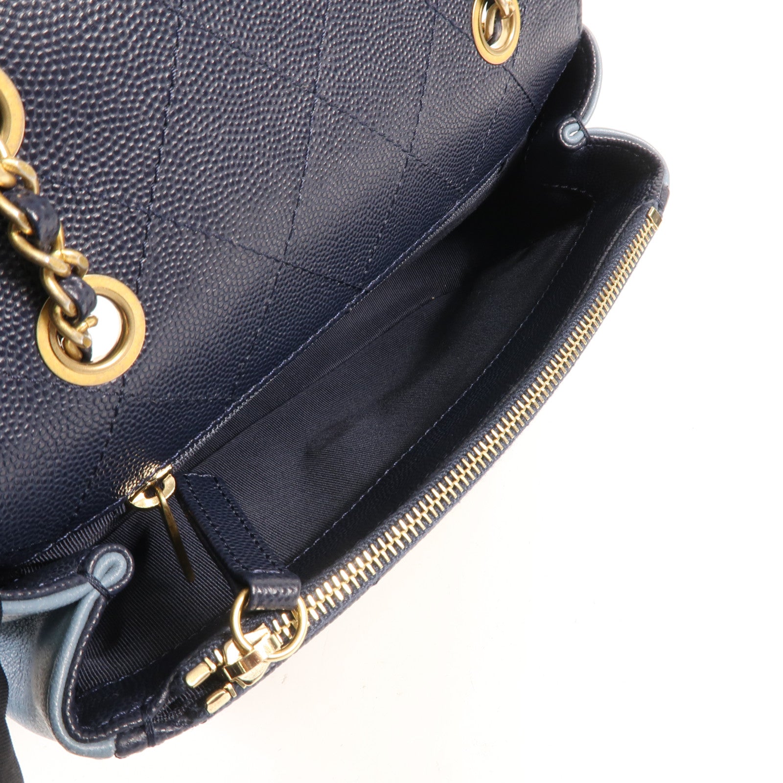 CHANEL 牛皮皮革Chain Shoulder金扣鏈帶肩背袋