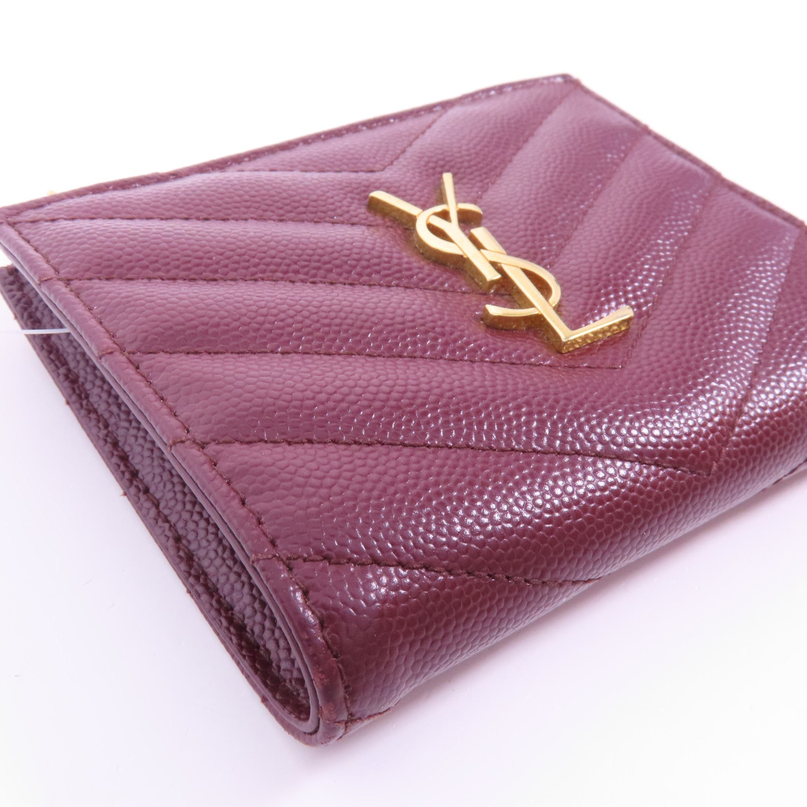 YVES SAINT LAURENT 牛皮皮革Wallet金扣錢包