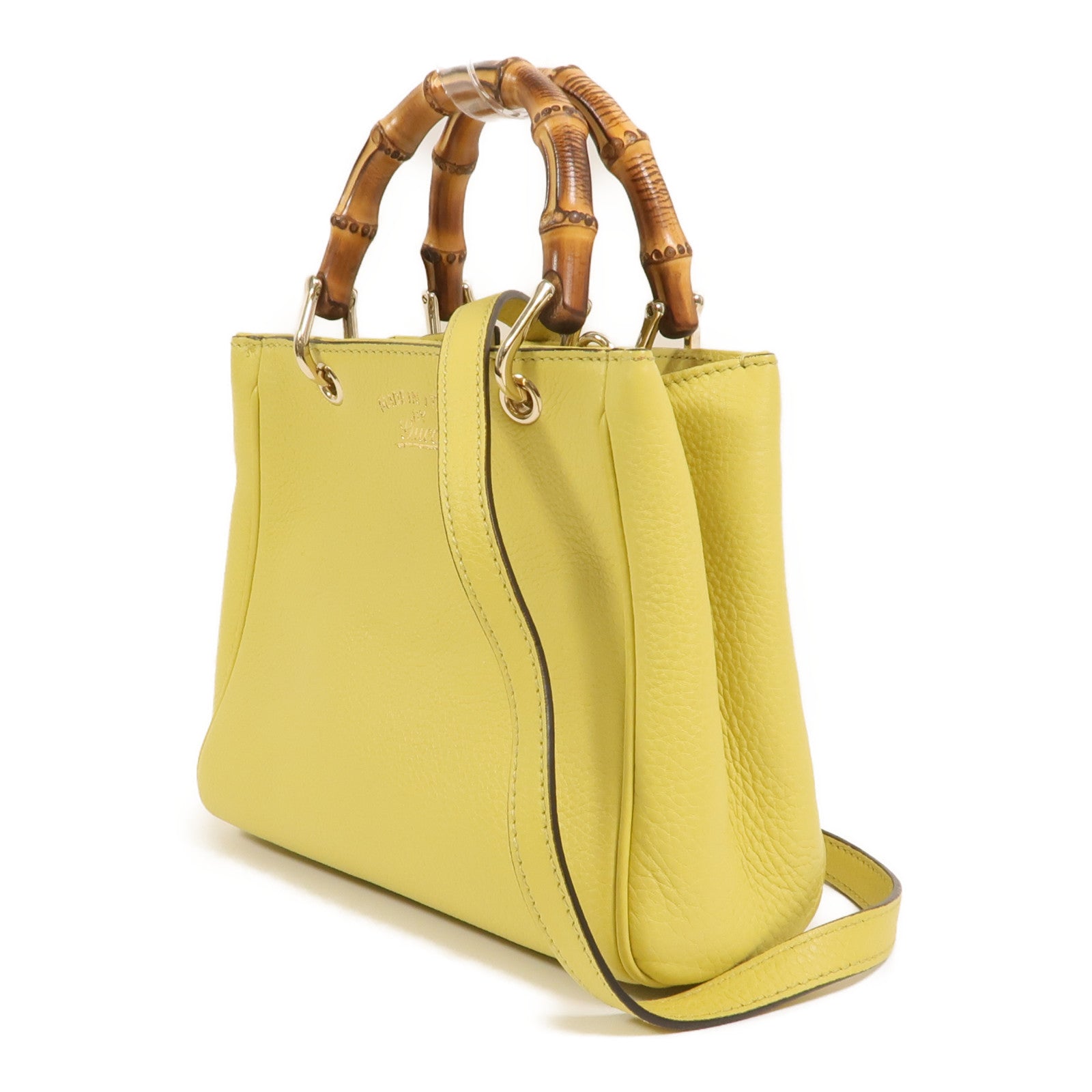 GUCCI 牛皮皮革Bamboo Mini Shopper手挽肩背兩用袋