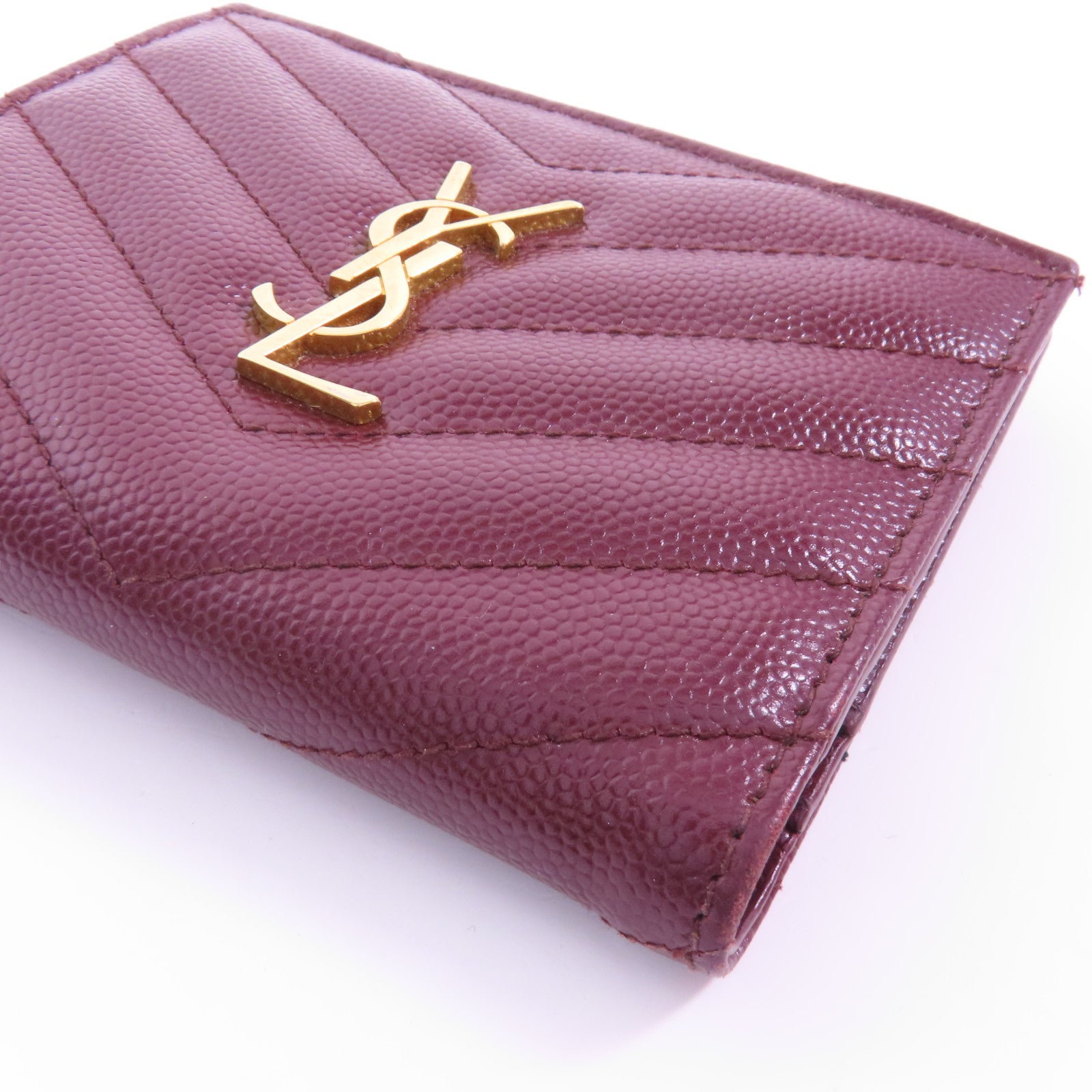 YVES SAINT LAURENT 牛皮皮革Wallet金扣錢包