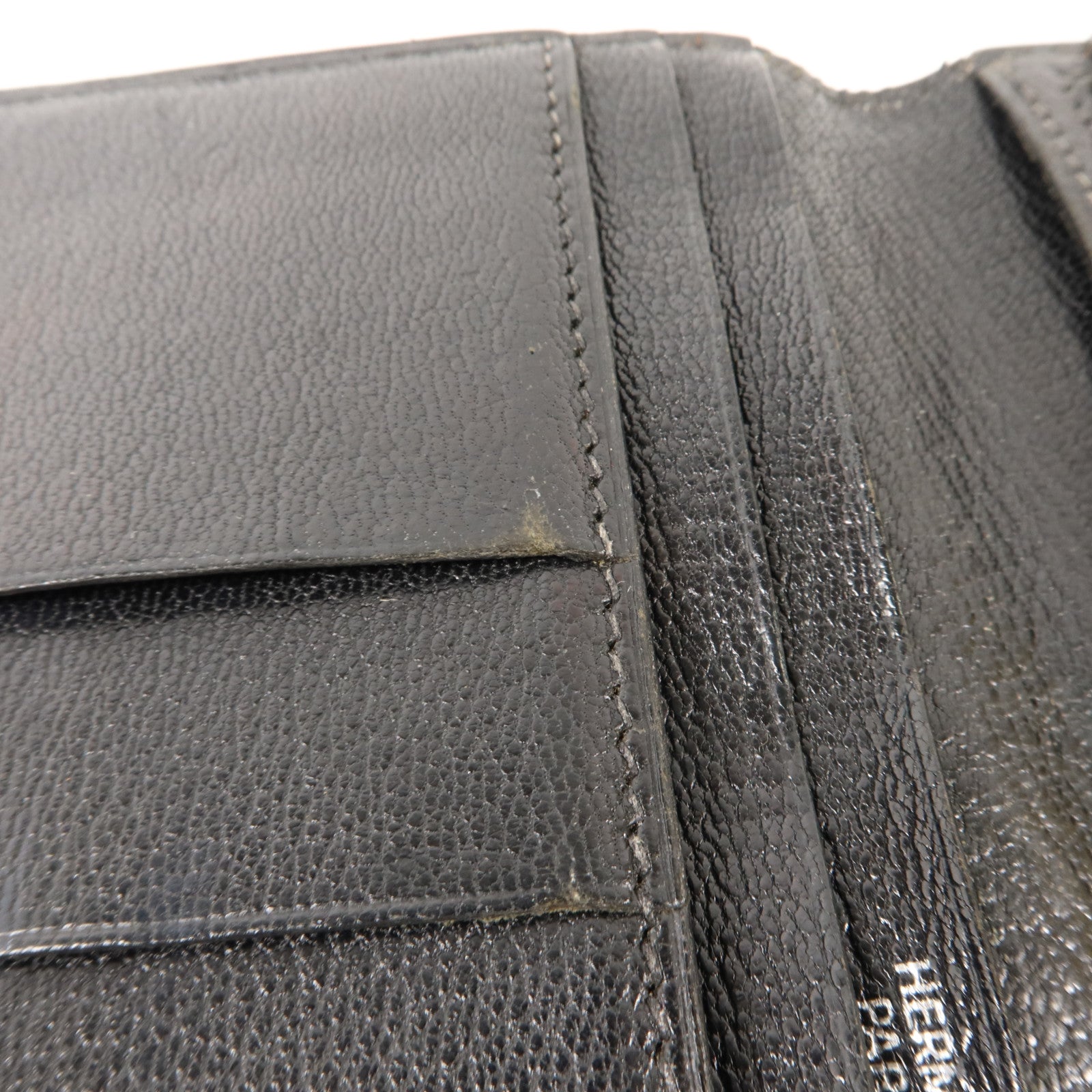 HERMES 蜥蝪皮革Bearn Long Wallet長錢包Noir