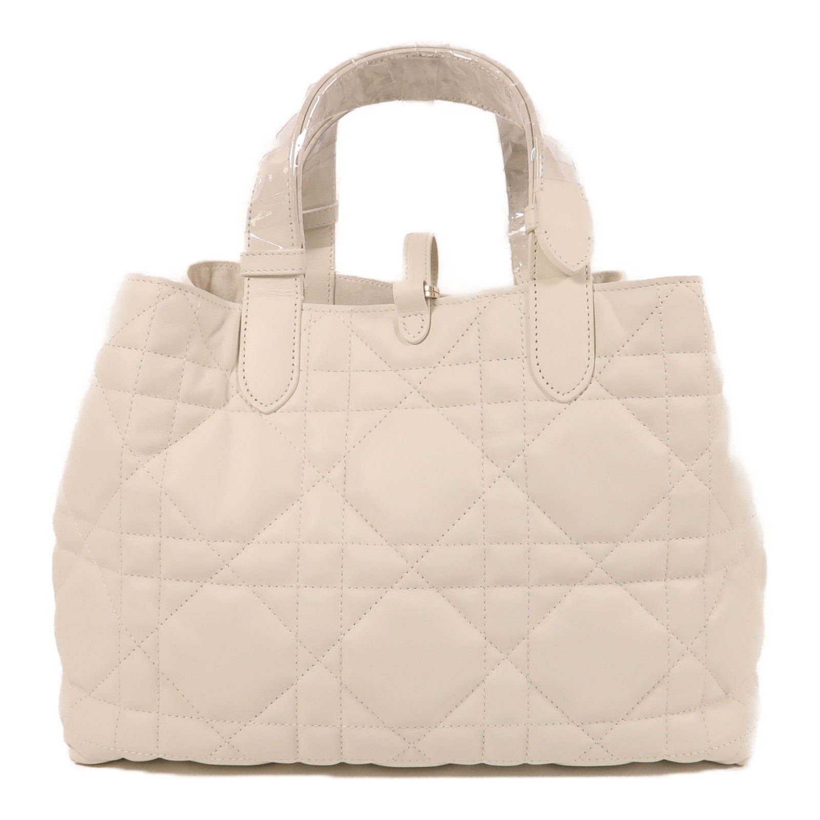Dior 【激減優惠】牛皮皮革Toujours Bag金扣手挽袋白色