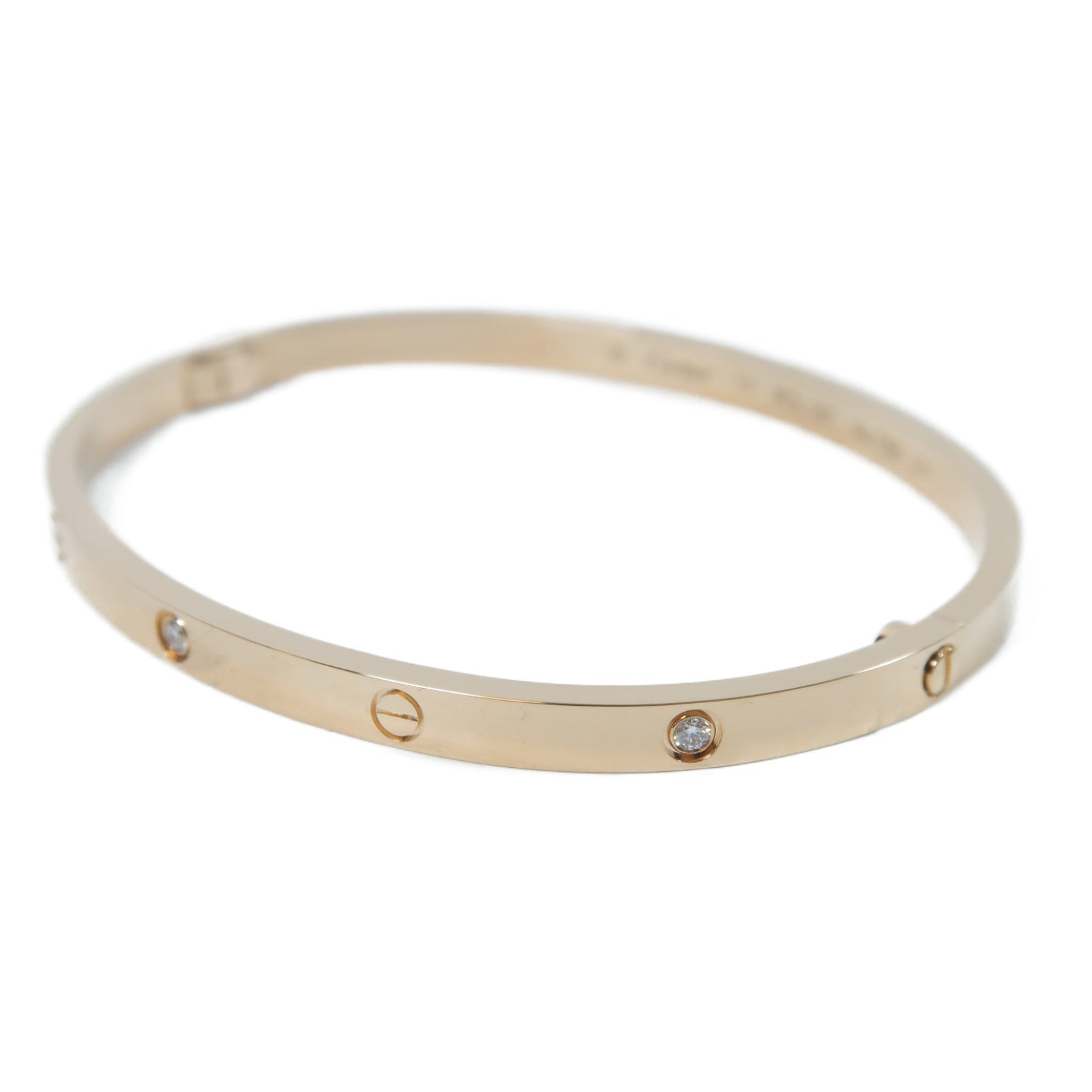 CARTIER 【激減優惠】18K玫瑰金Love Bracelet 6p Diamonds 0.15ct鑽石手鐲Cartier#17