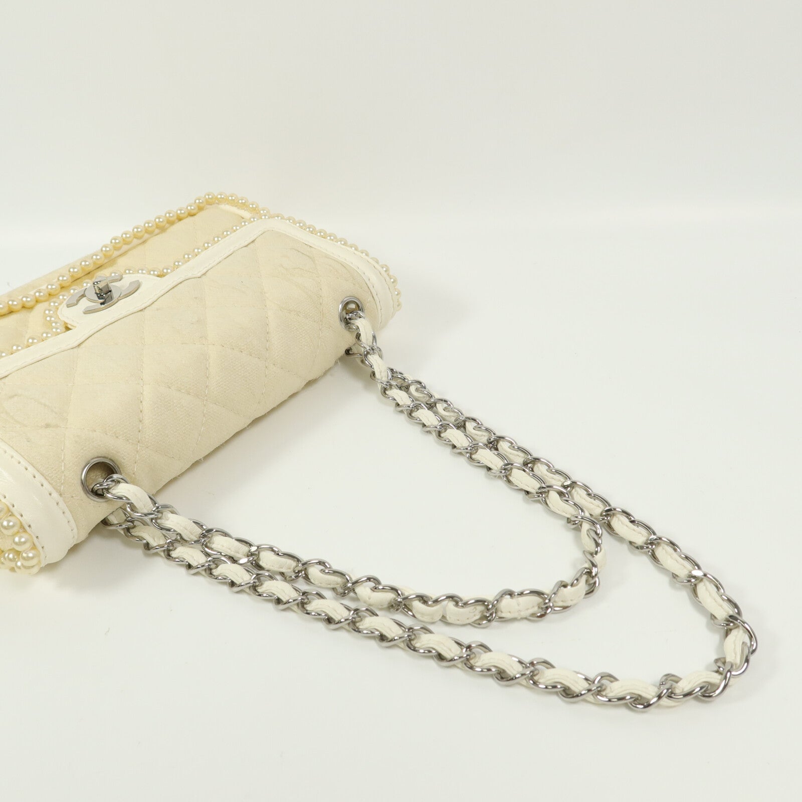 CHANEL 帆布Chain Shoulder Bag鏈帶肩背袋