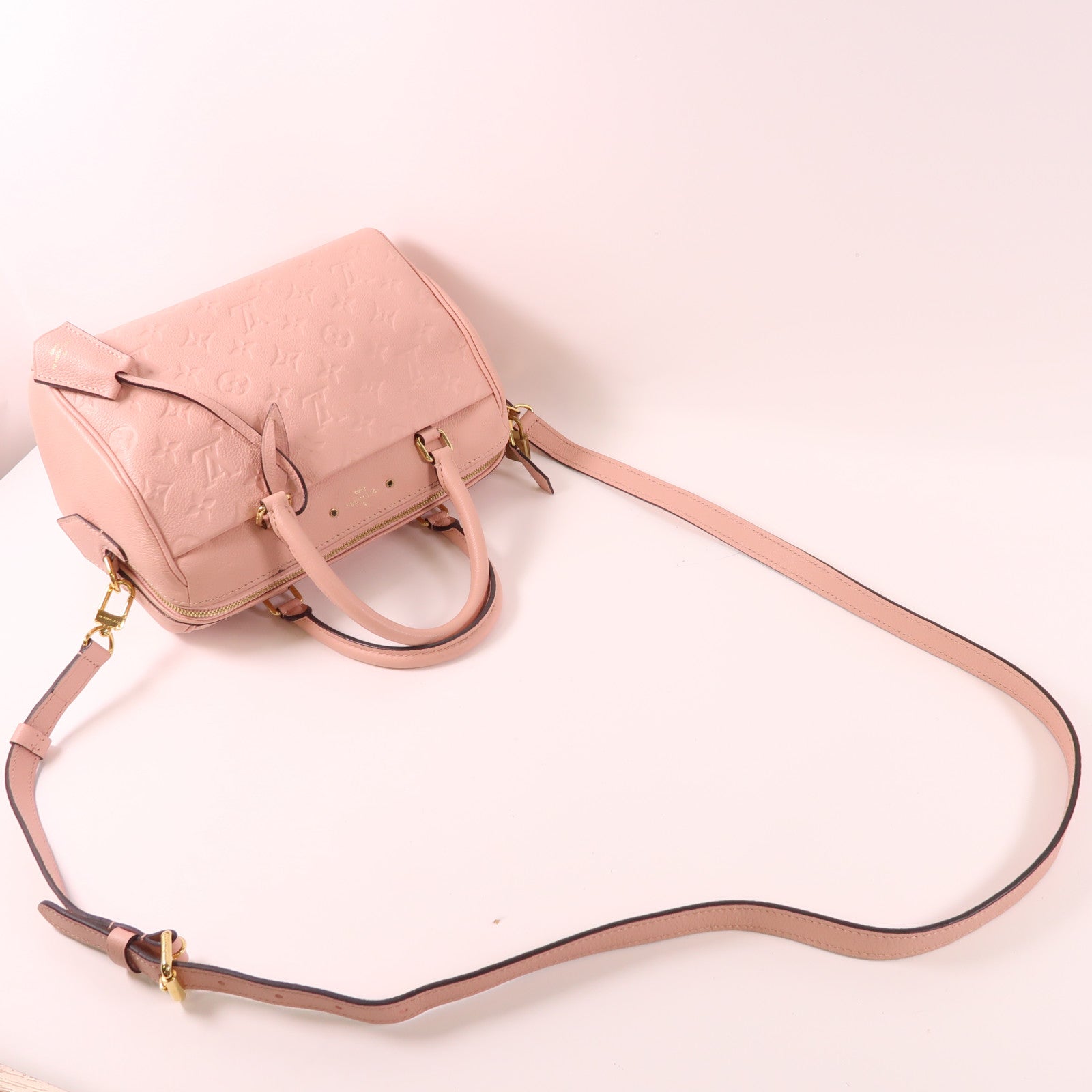 LOUIS VUITTON Monogram Empreinte Speedy Bandouliere 25金扣手挽肩背兩用袋