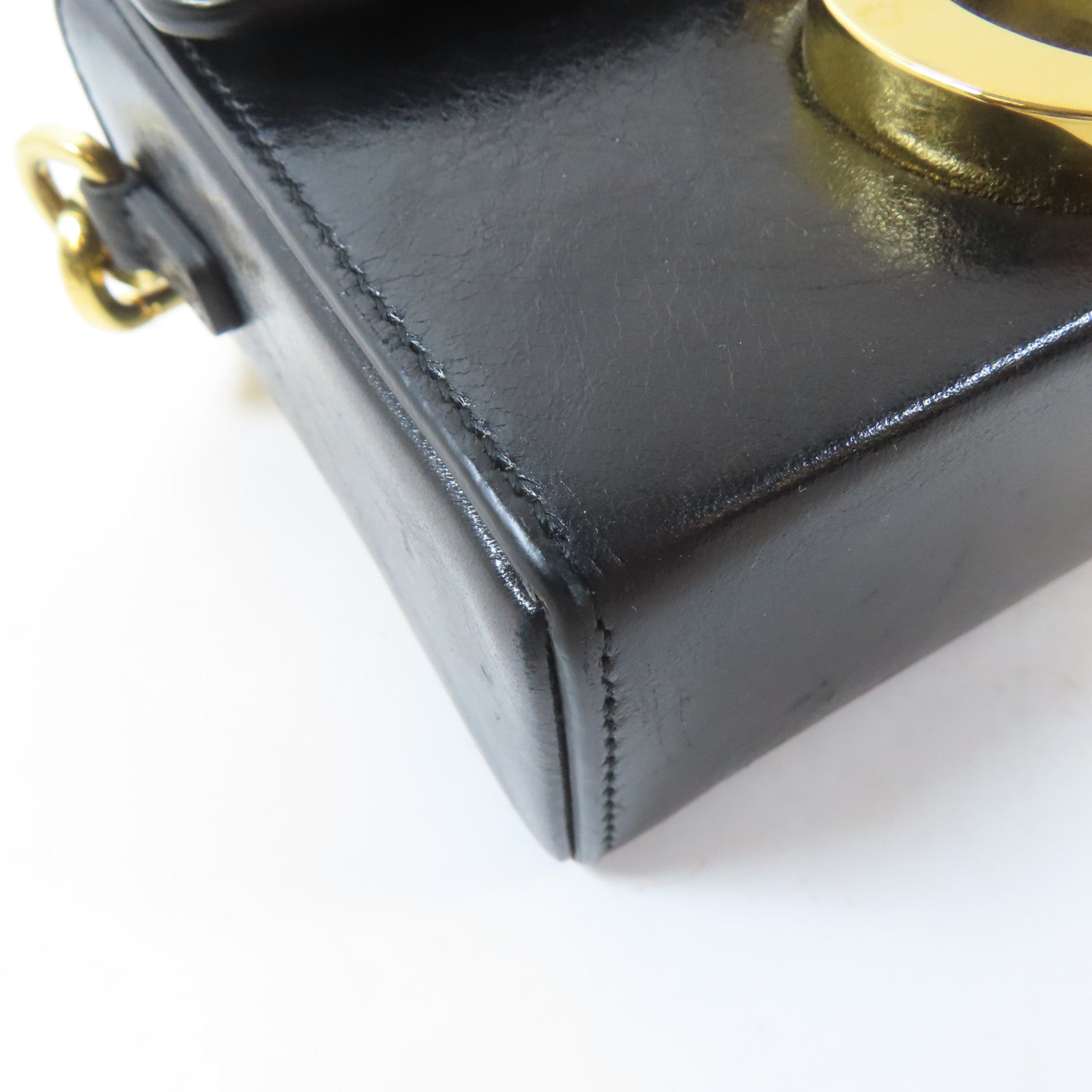 Dior 牛皮皮革Mini Montaigne金扣肩背袋黑色