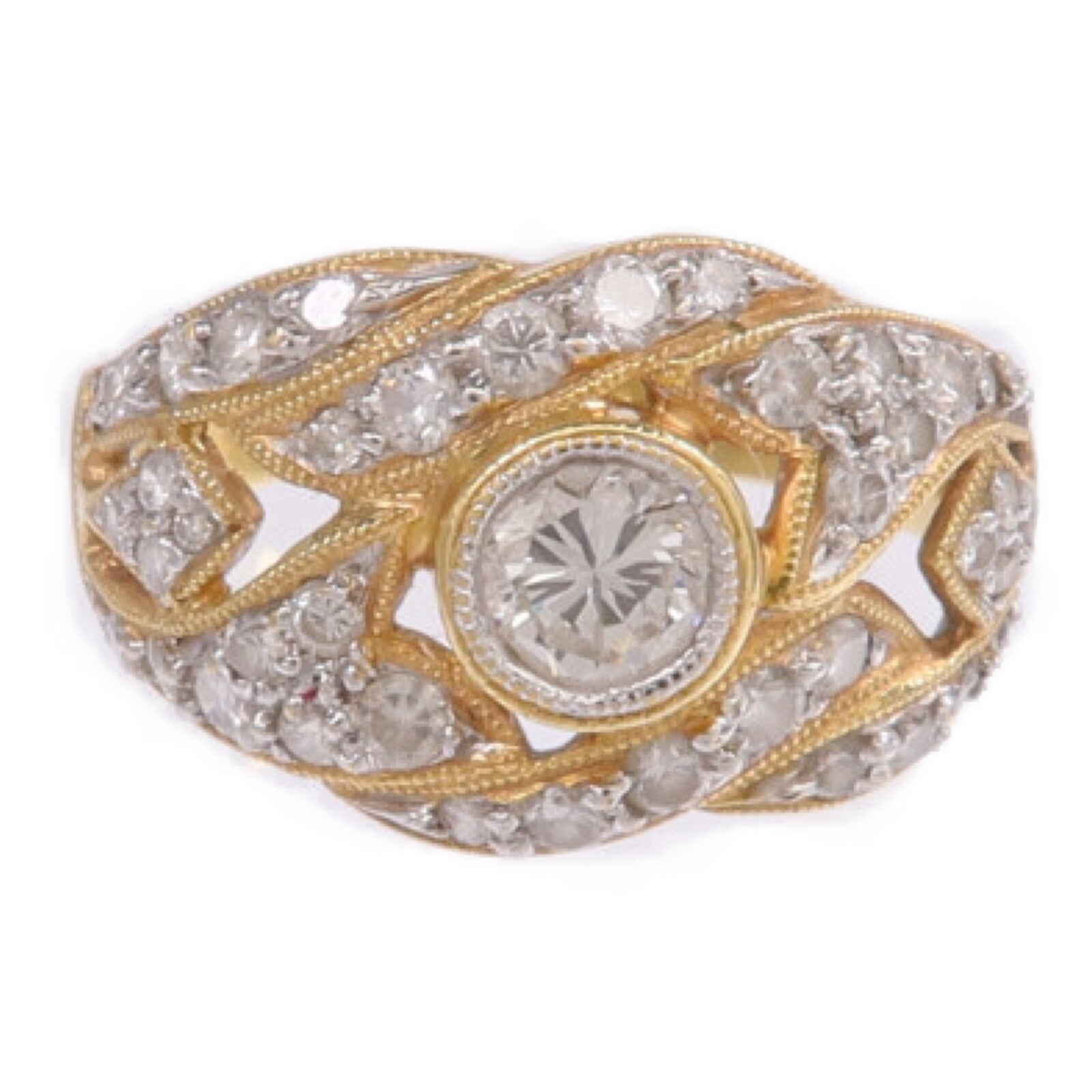 JEWELRY 18K黃金/白金Diamond Ring鑽石戒指US#5.5