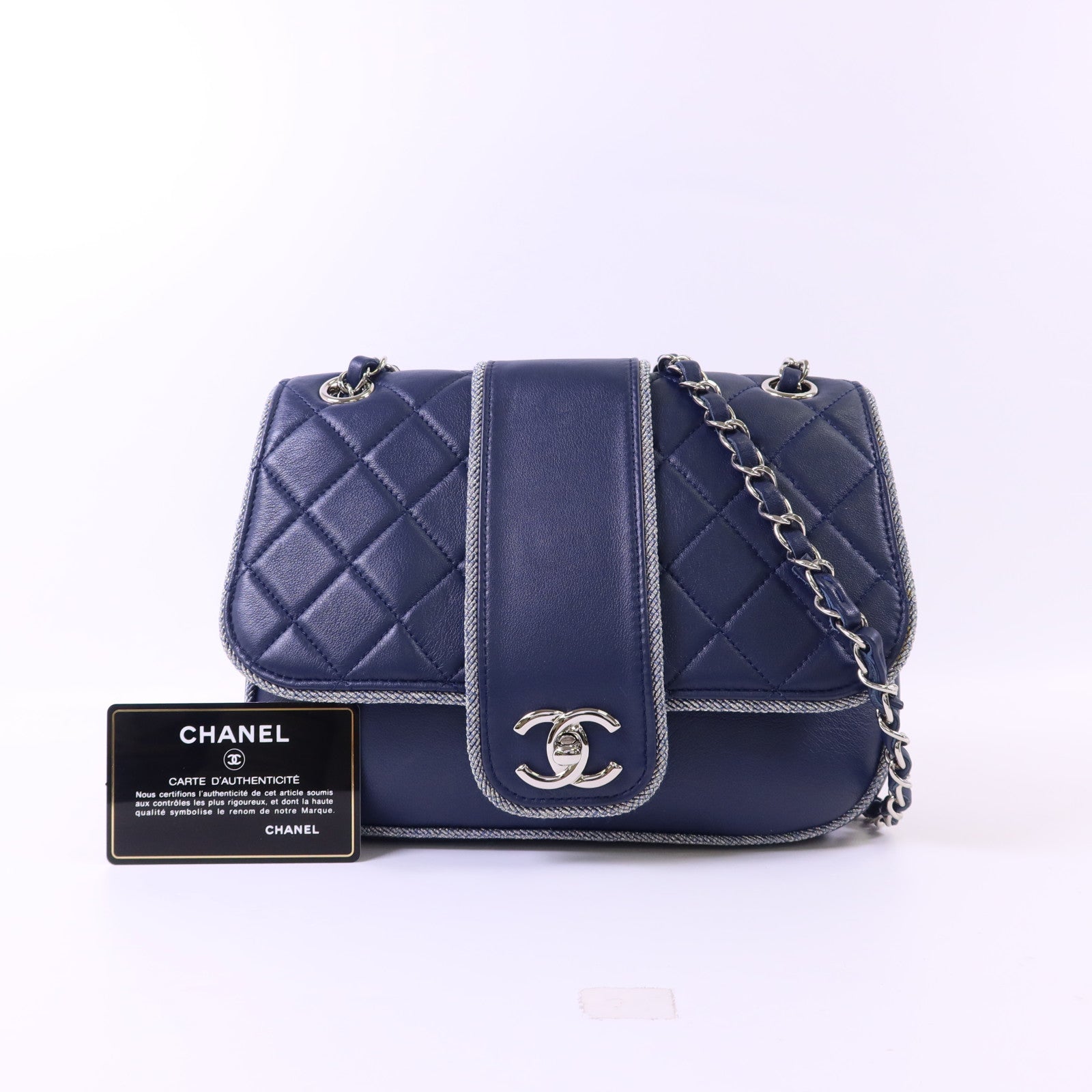 CHANEL 【激減優惠】羊皮皮革Chain Shoulder Bag銀扣鏈帶肩背袋