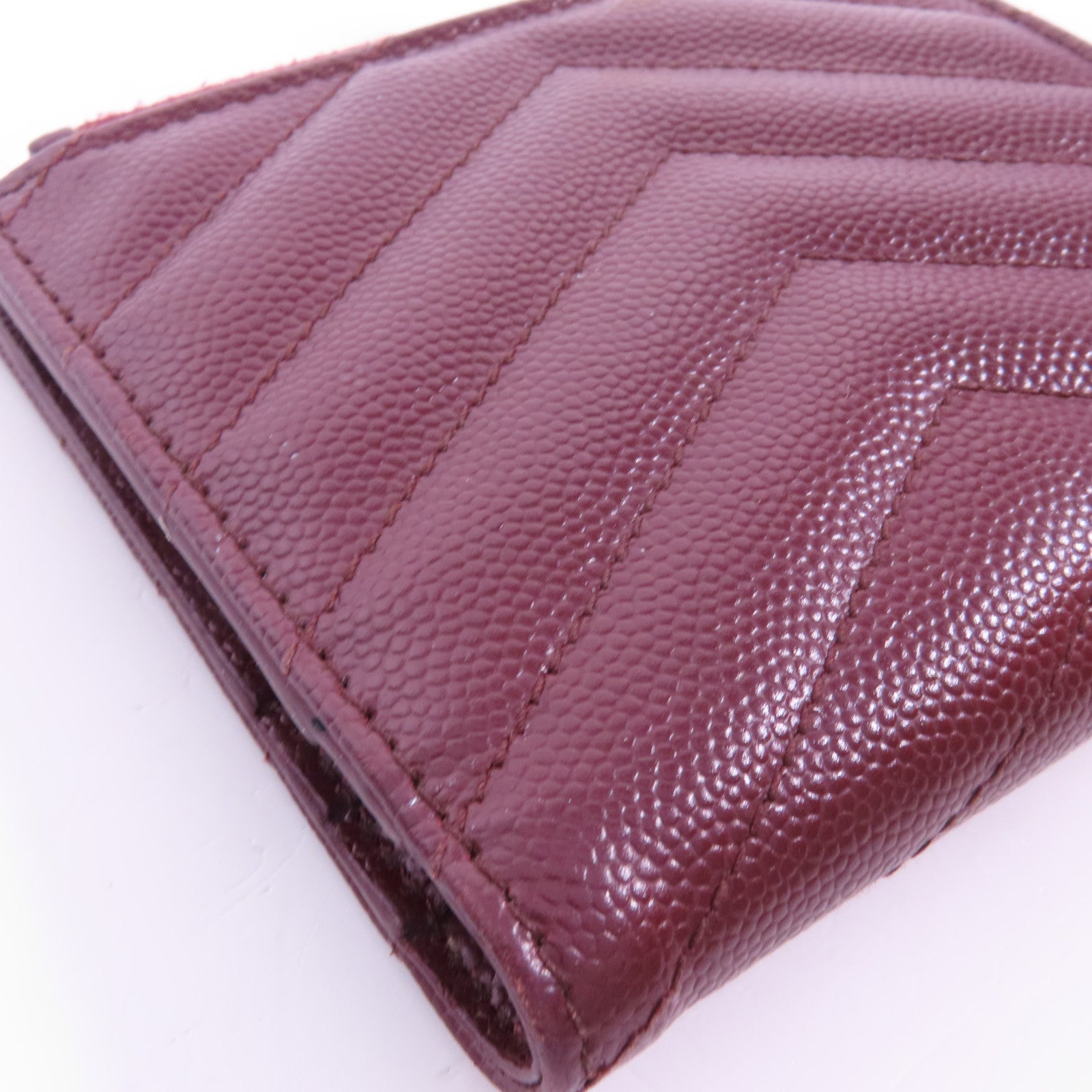 YVES SAINT LAURENT 牛皮皮革Wallet金扣錢包
