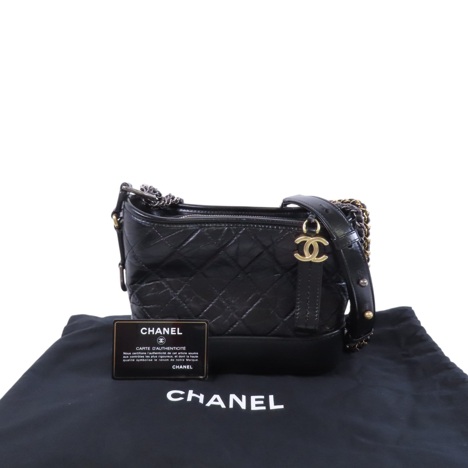CHANEL 牛皮皮革Gabrielle Small金扣鏈帶肩背袋