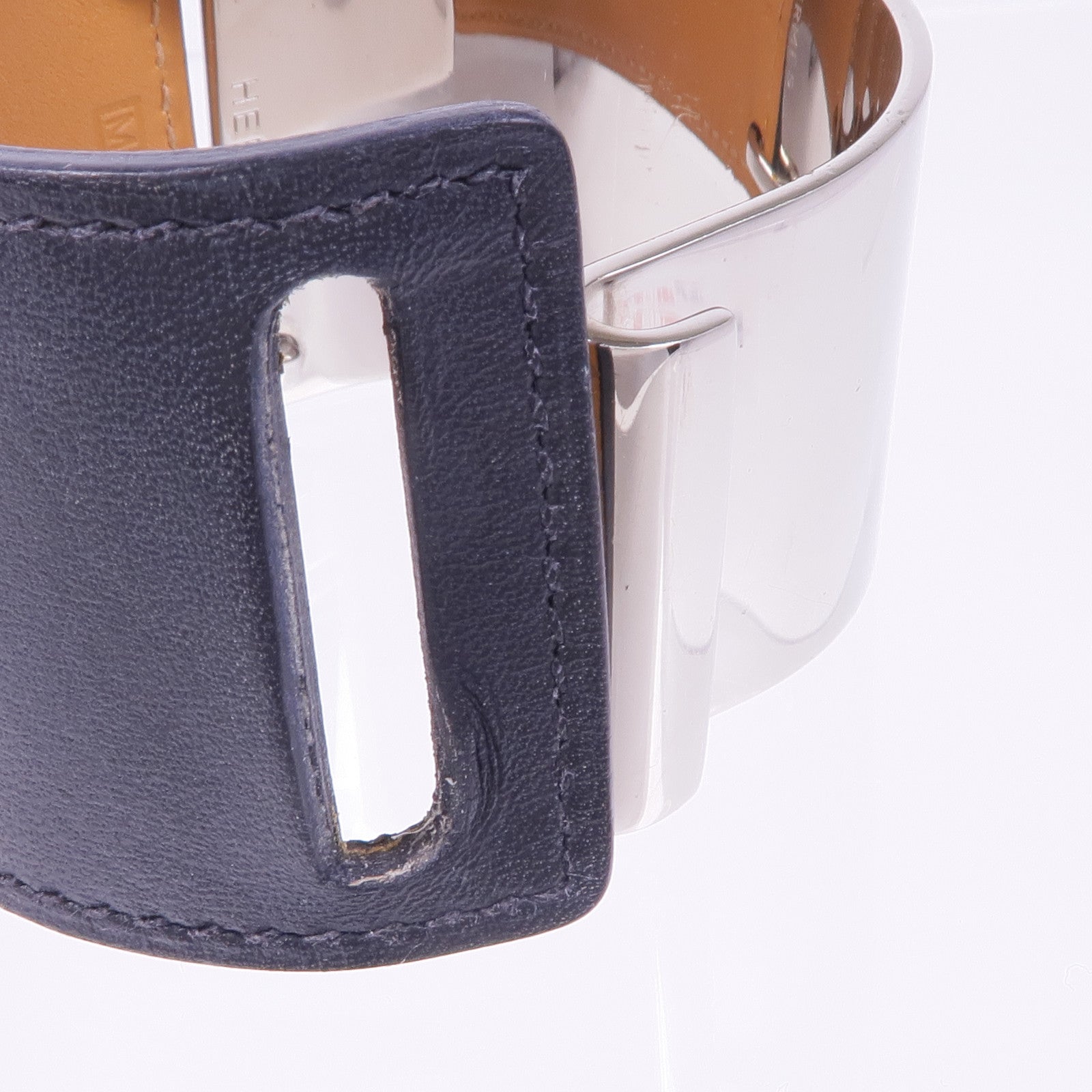 HERMES 牛皮皮革/金屬Bracelet手帶