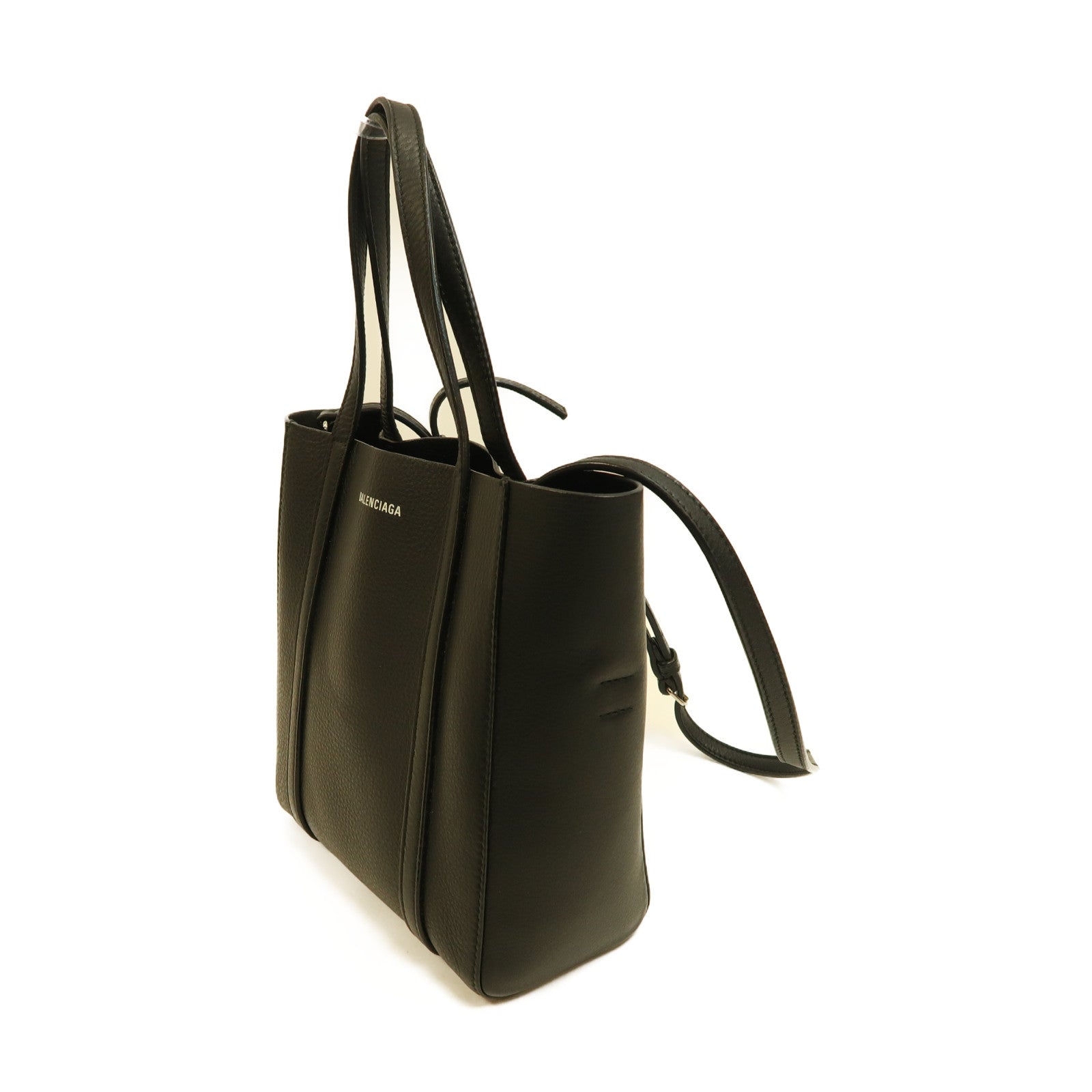 BALENCIAGA 【激減優惠】牛皮皮革Everyday Tote銀扣手挽肩背兩用袋黑色