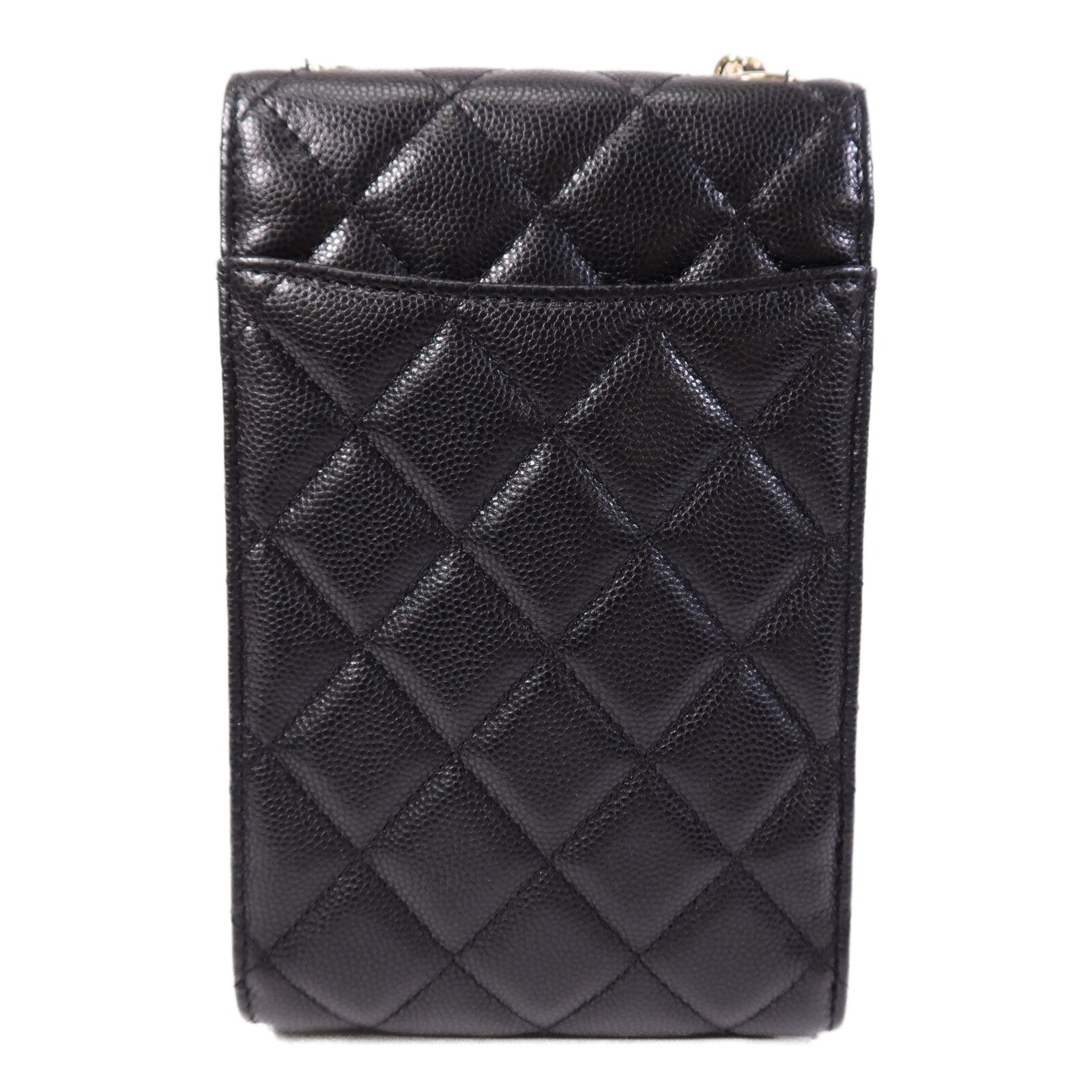 CHANEL 牛皮皮革Phone Bag金扣鏈帶肩背袋