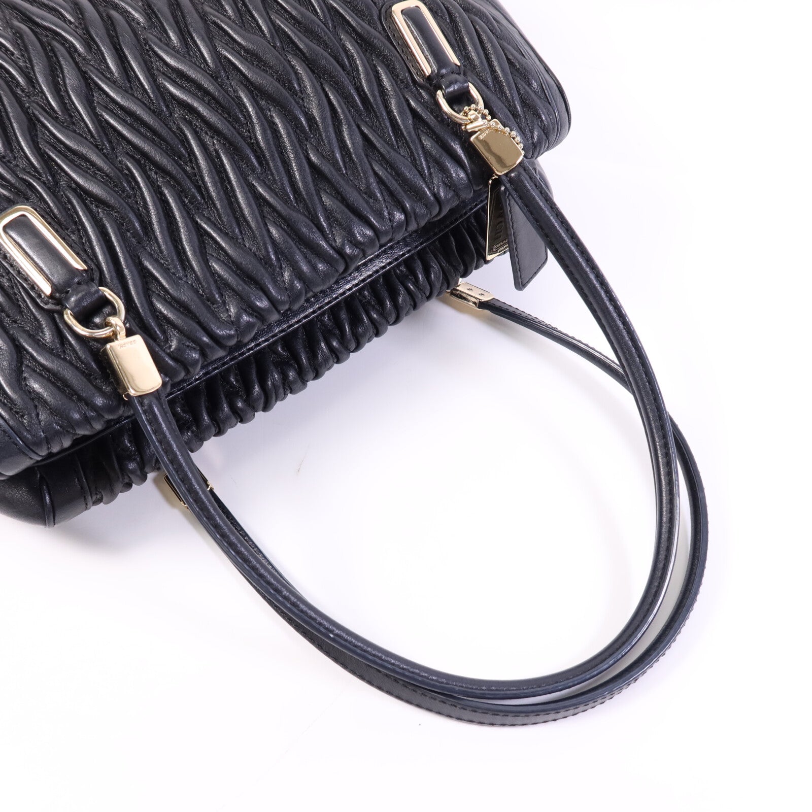 COACH 牛皮皮革Madison Gathered金扣肩背袋