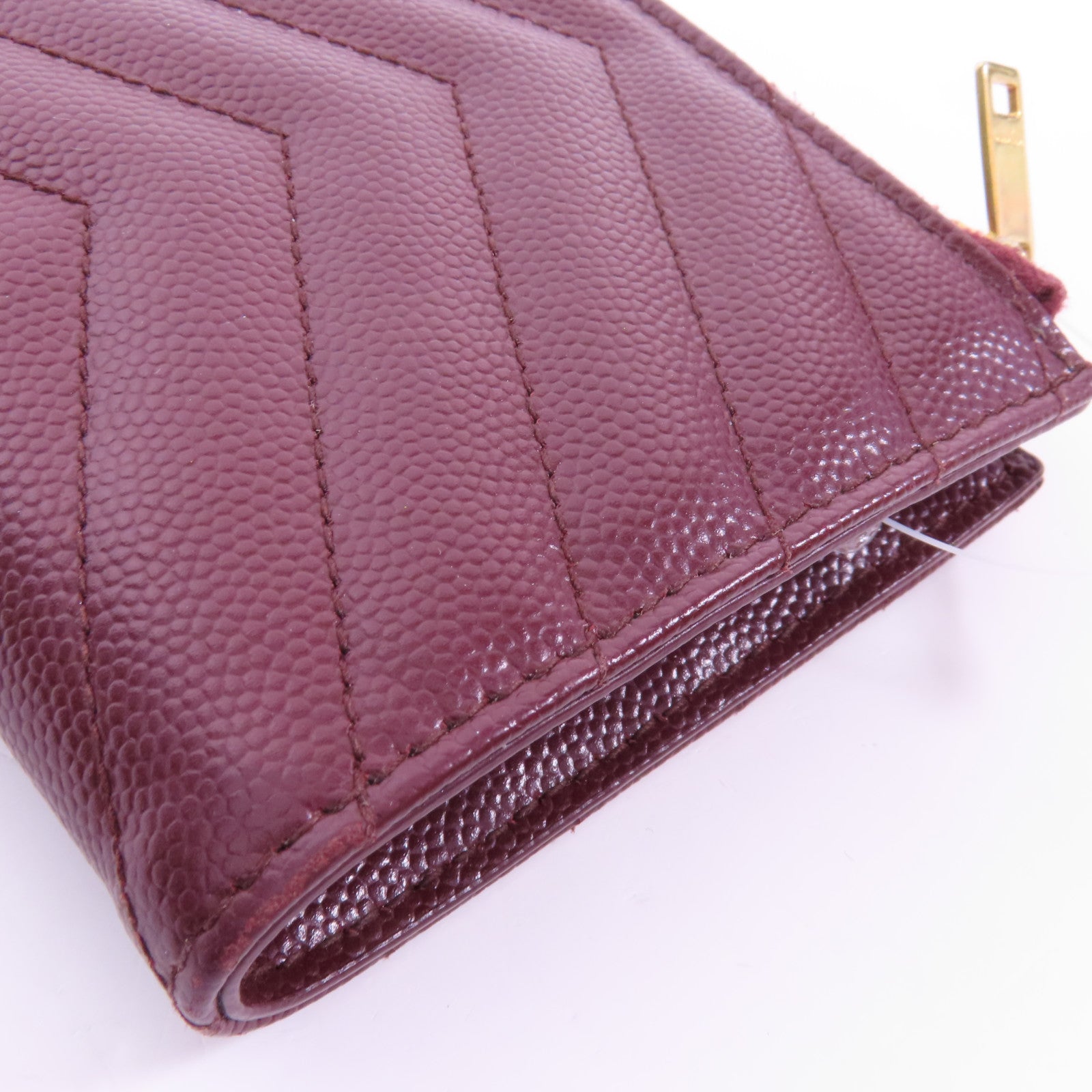 YVES SAINT LAURENT 牛皮皮革Wallet金扣錢包